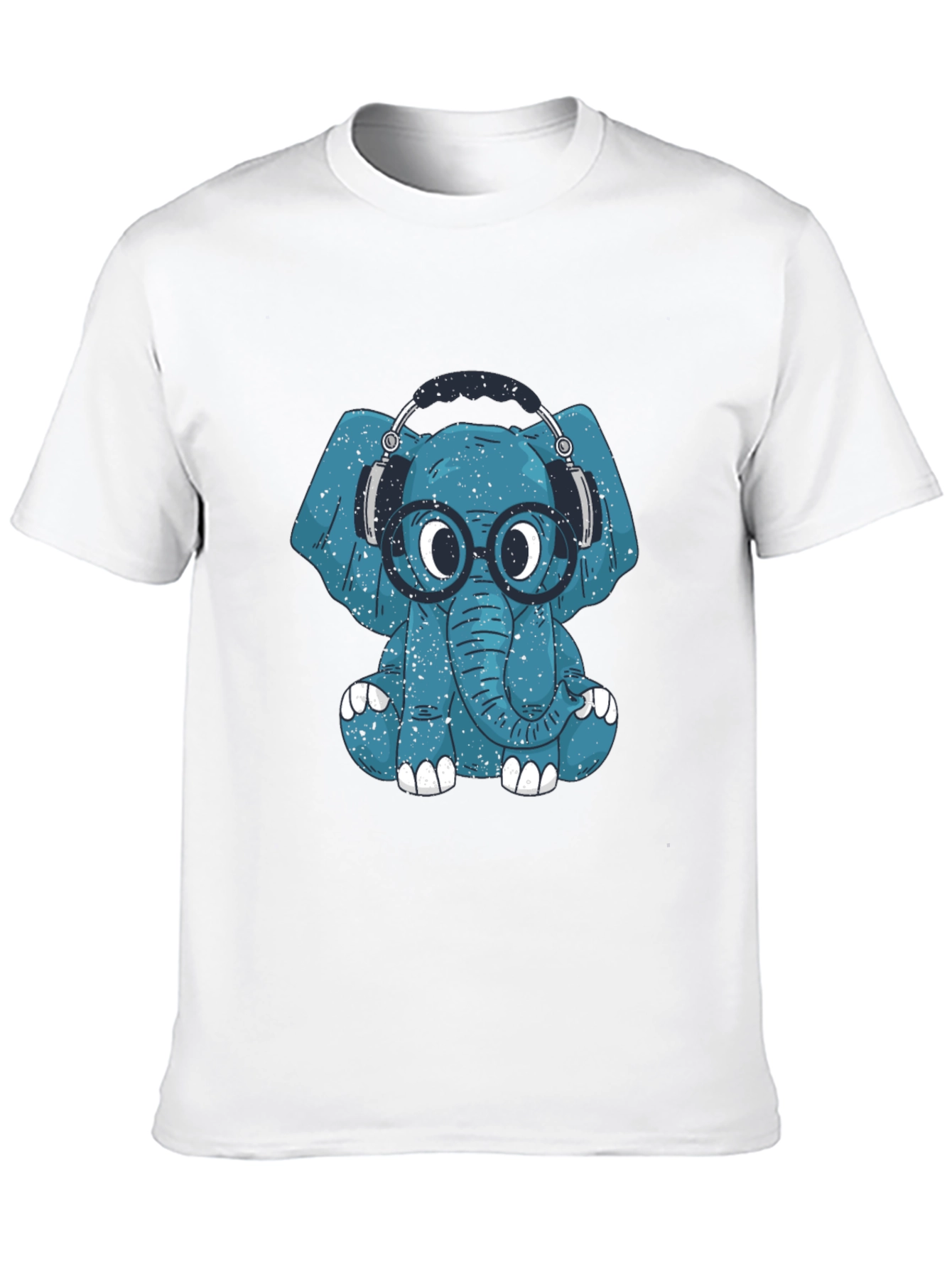 Blue Elephant Geek T-Shirt - Quirky Graphic Tee - 10