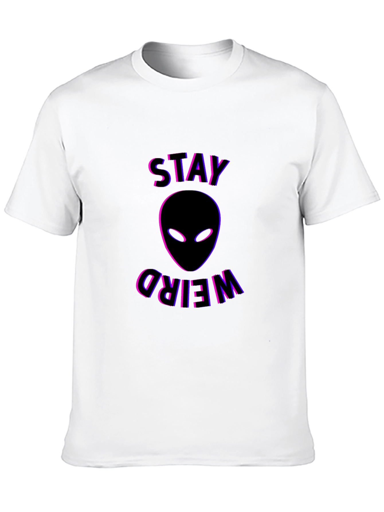 Black Stay Weird Alien Graphic T-Shirt - Black view 10