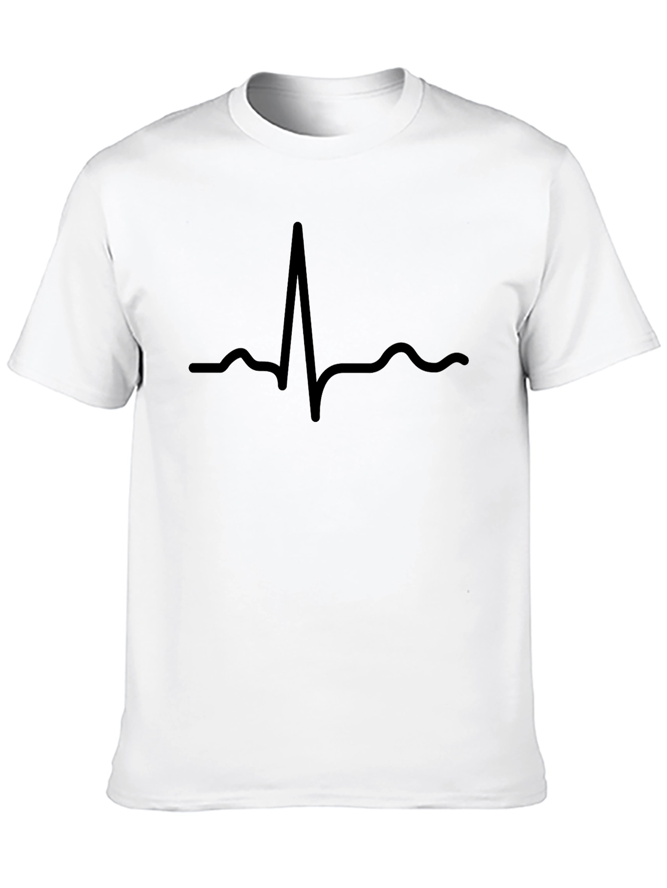 Black Heartbeat Graphic T-Shirt - Black Cotton Tee view 10