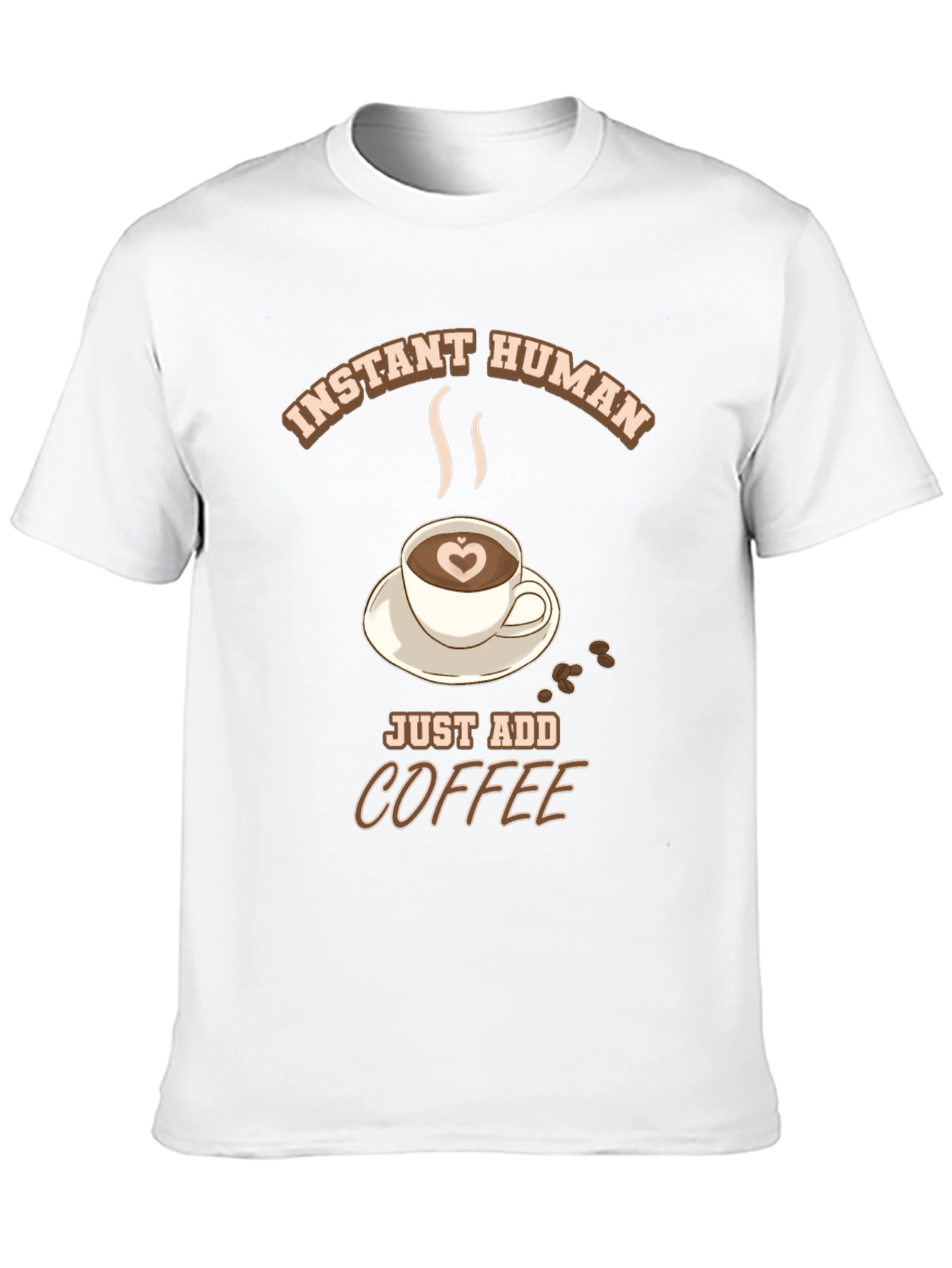 Black Instant Human Just Add Coffee T-Shirt view 10