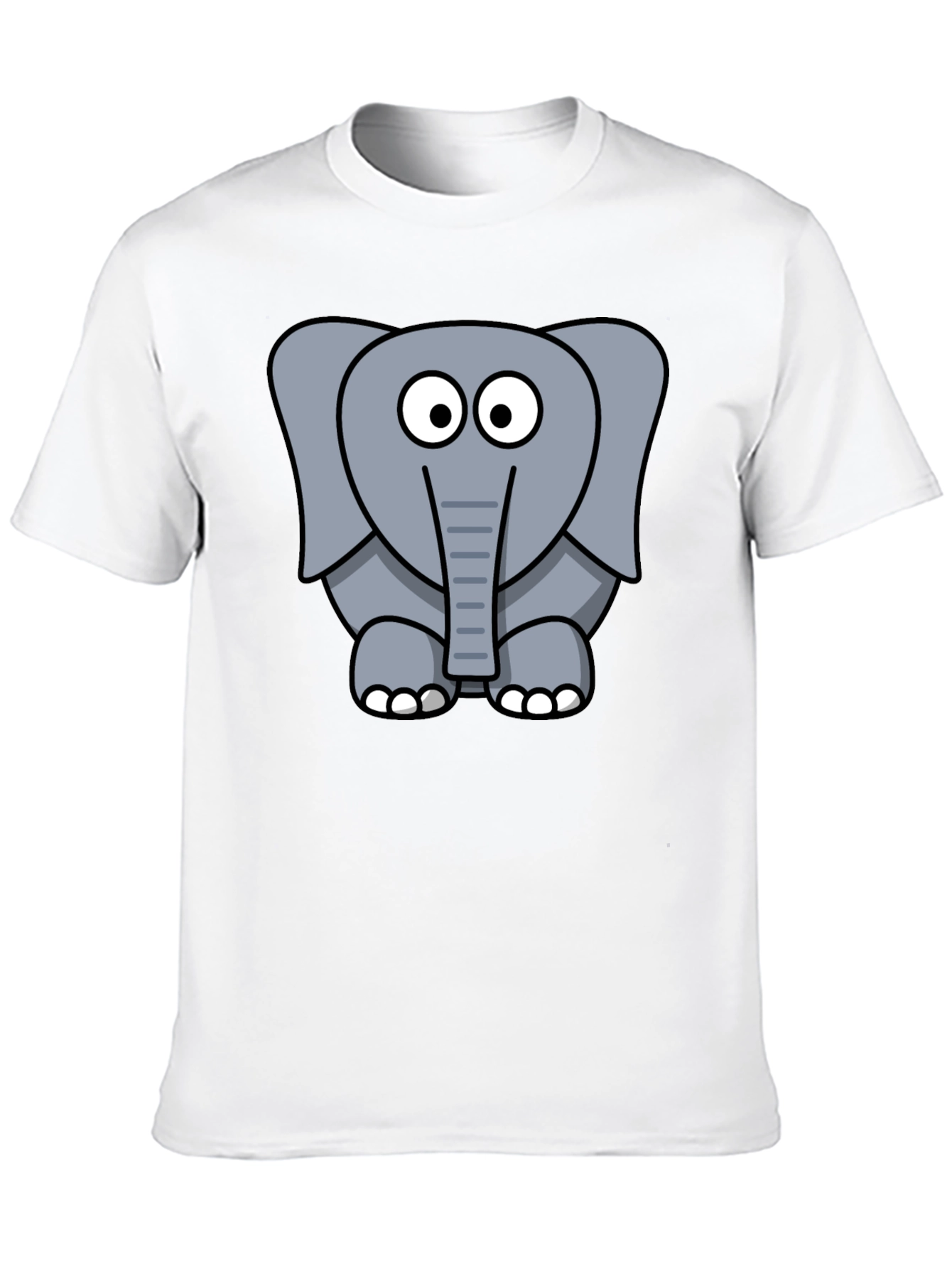 Cartoon Elephant Graphic Black T-Shirt - 10