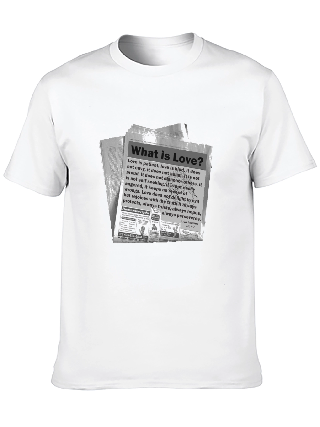 Black Love Definition Newspaper Print Black T-Shirt view 10