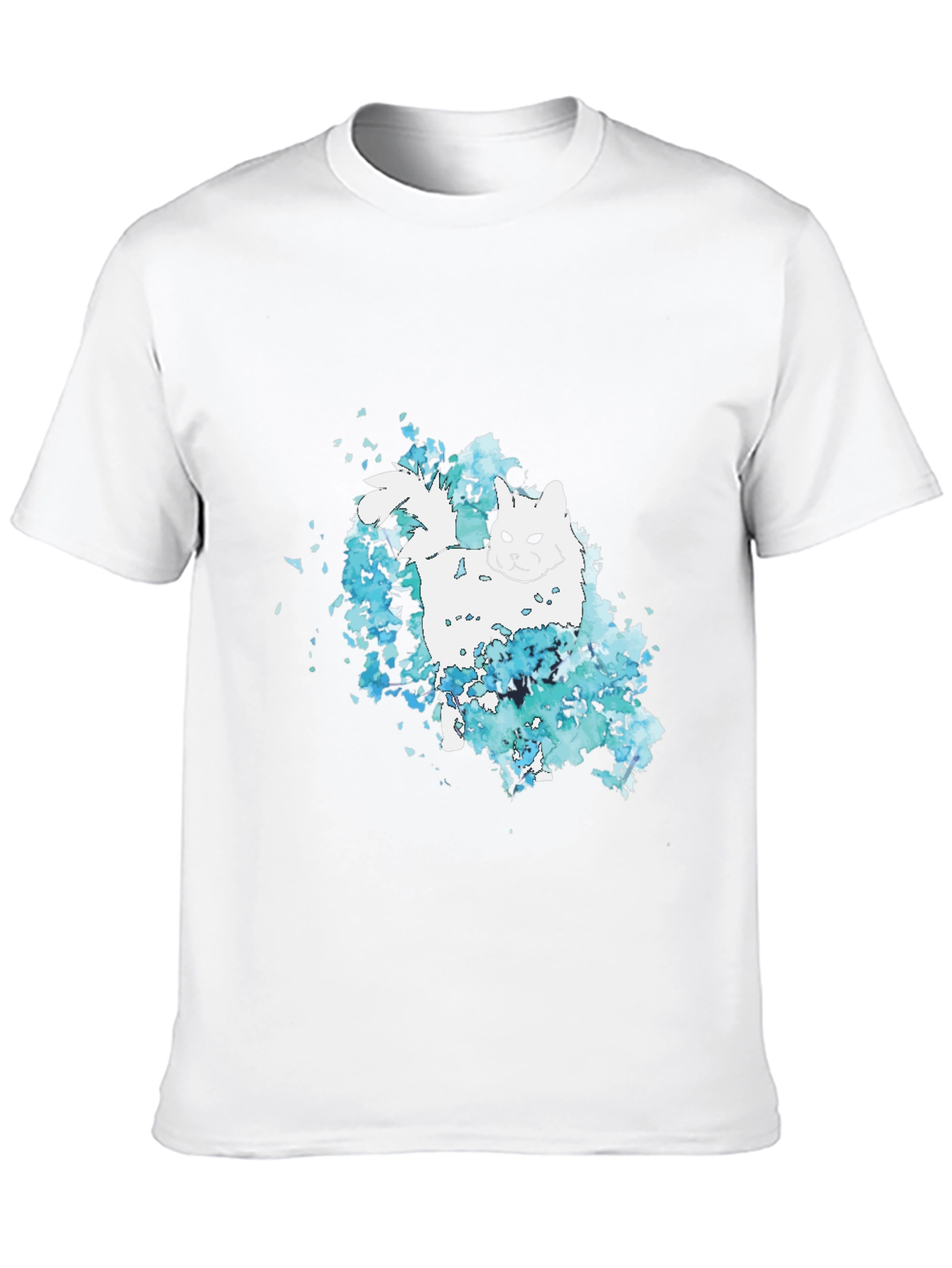 Black Cat Watercolor Black T-Shirt view 10