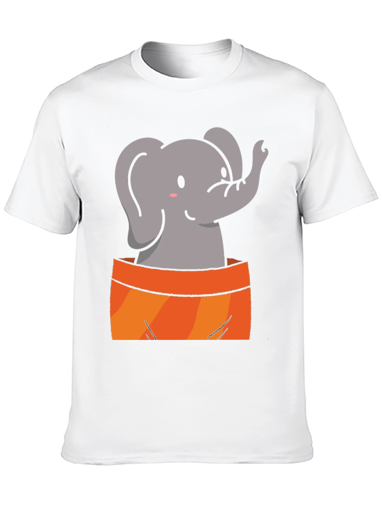 Black Cute Elephant Graphic Tee - Soft Black Cotton Shirt view 10