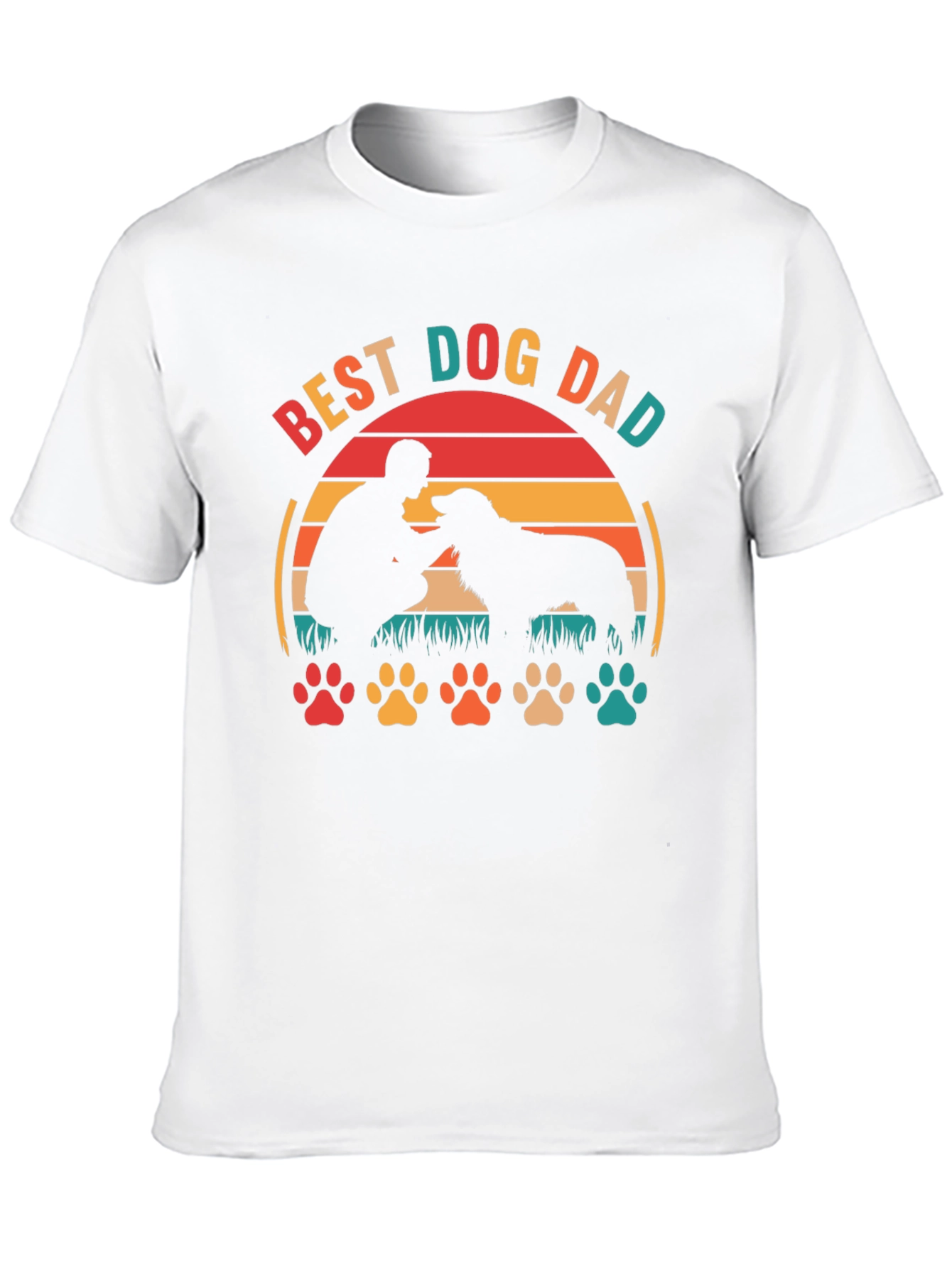 Best Dog Dad T-Shirt: Silhouette Design, Casual Wear - 10
