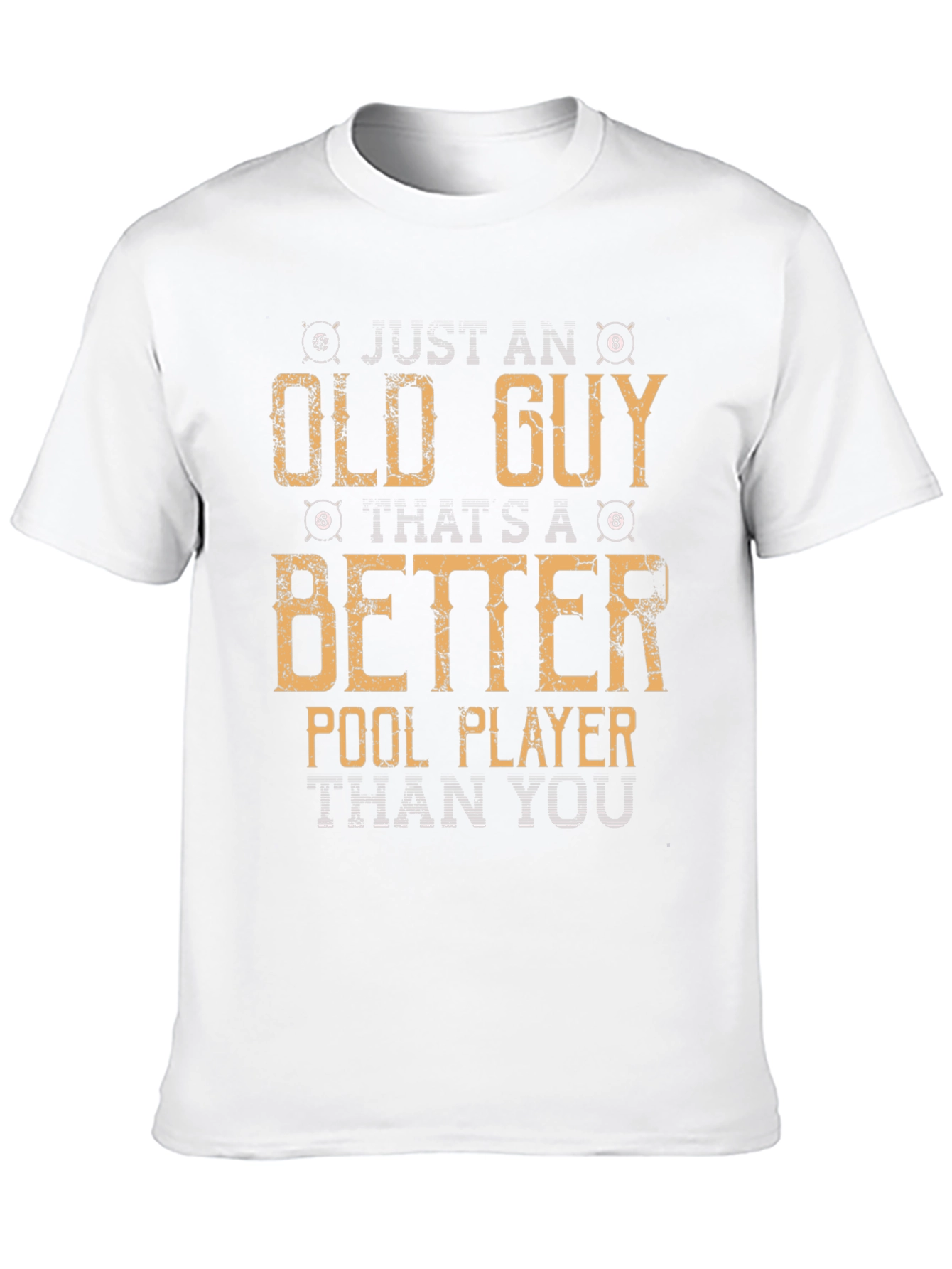 Black Funny Old Guy Pool Player Black T-Shirt view 10