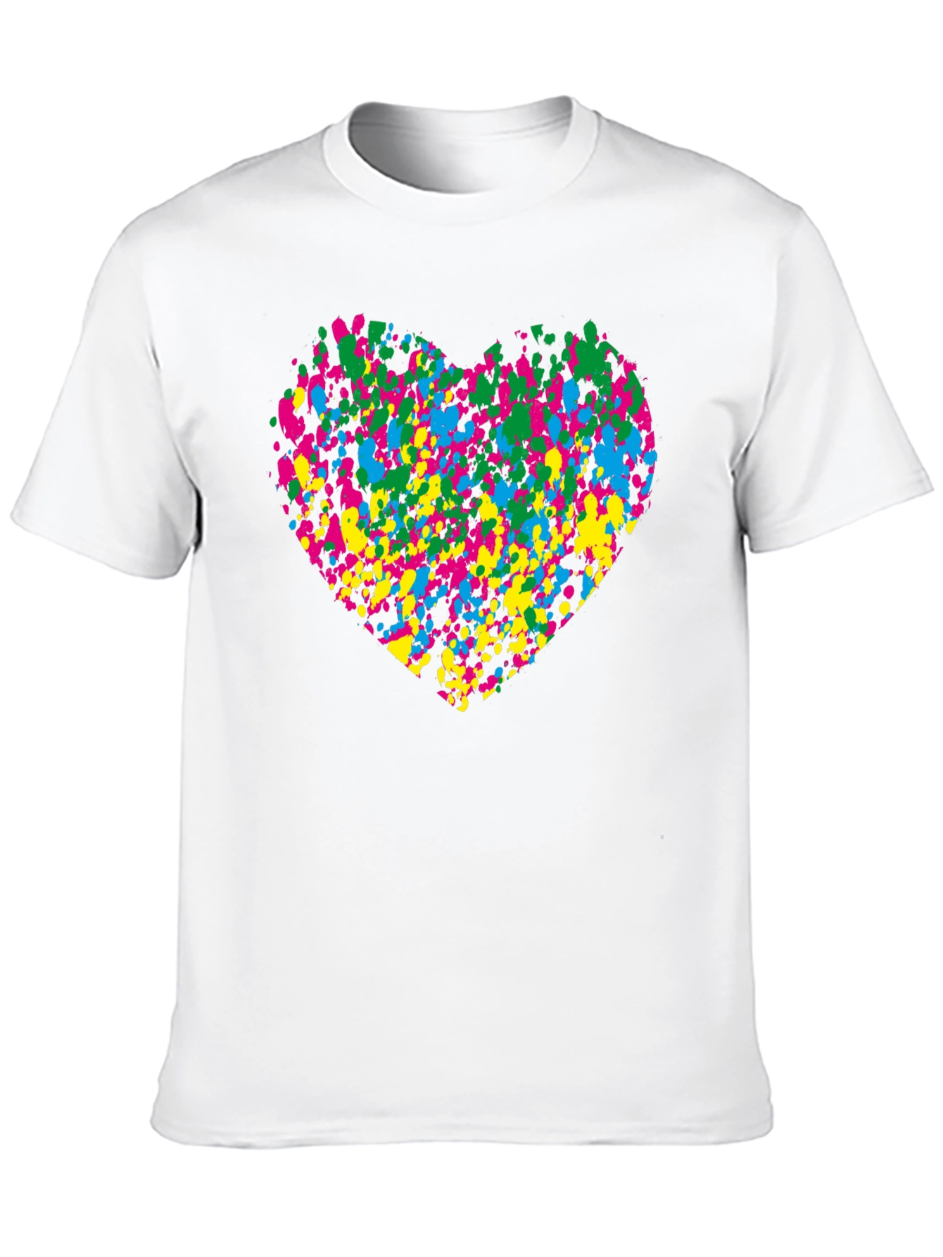 Black Heart Splatter Black T-Shirt Funky Style view 10