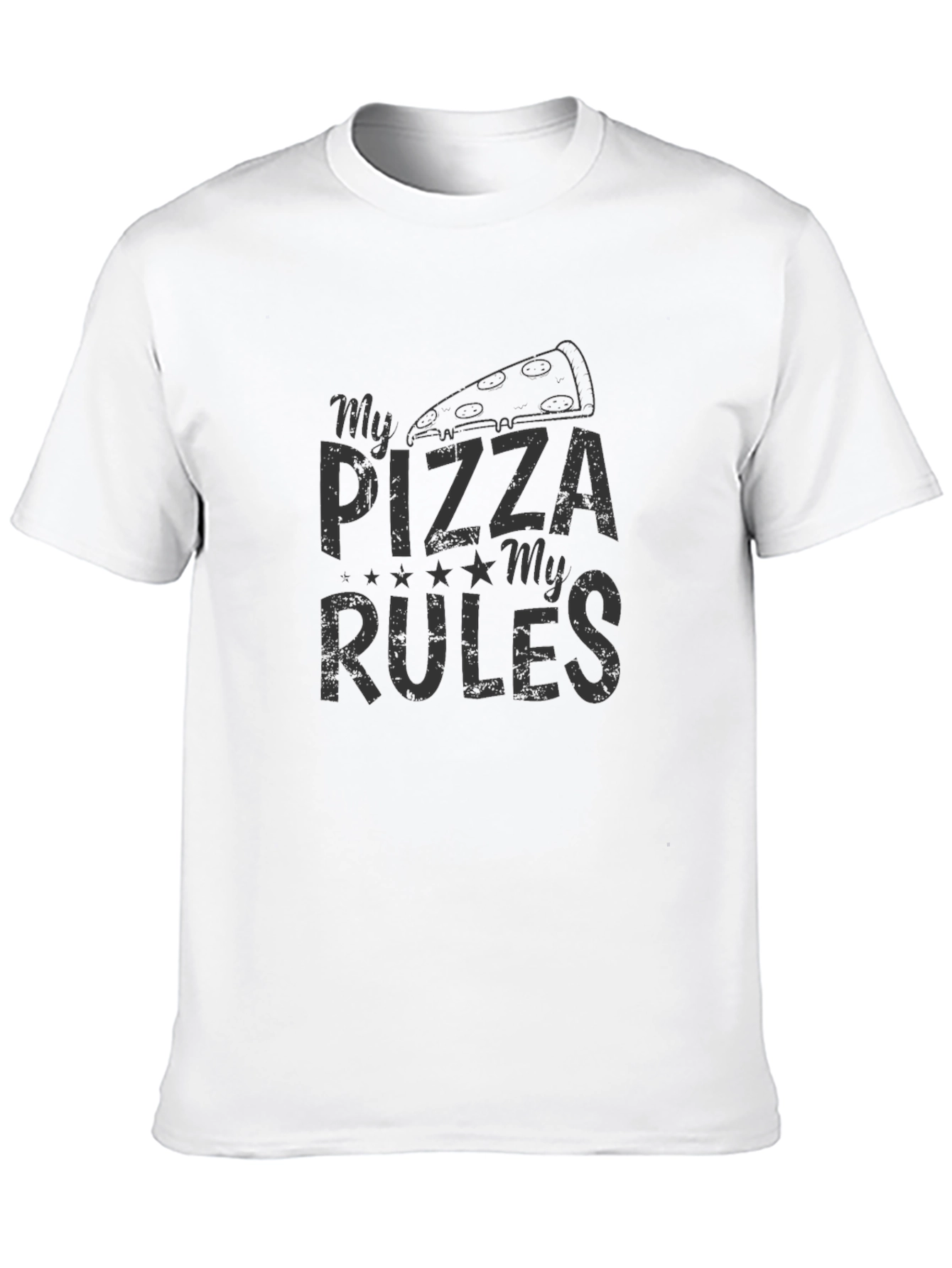 Black My Pizza My Rules Black T-Shirt view 10