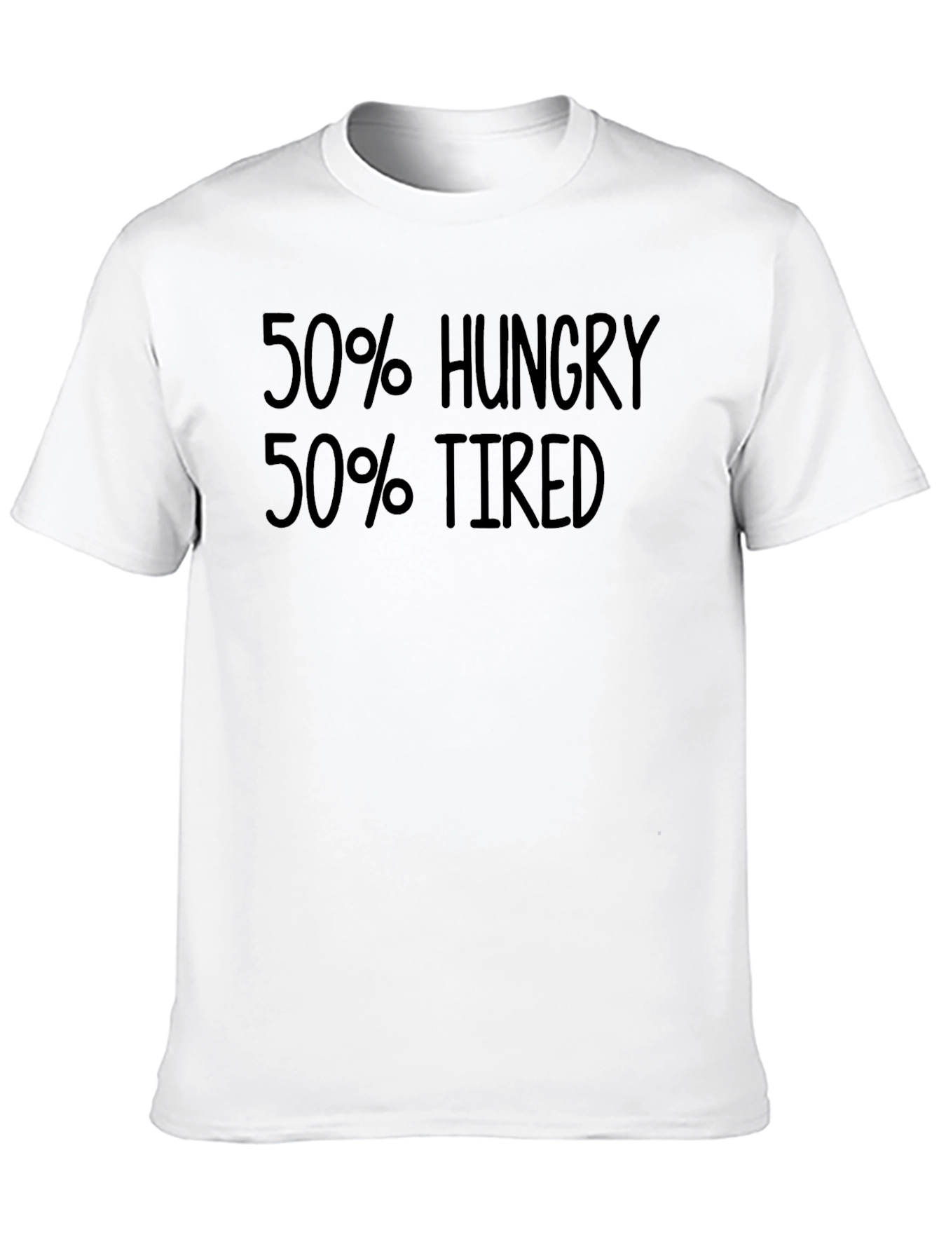 Black 50% Hungry 50% Tired Graphic T-Shirt - Black view 10