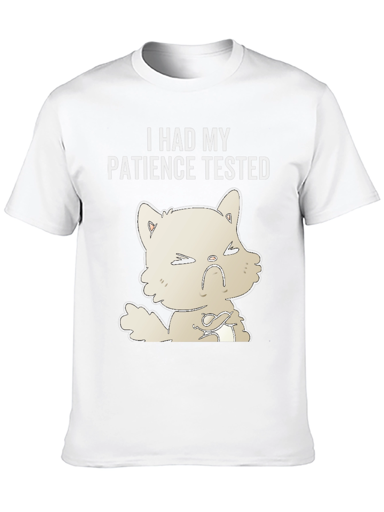 Black Patience Tested Graphic Tee - Angry Cat Humor T-Shirt view 10