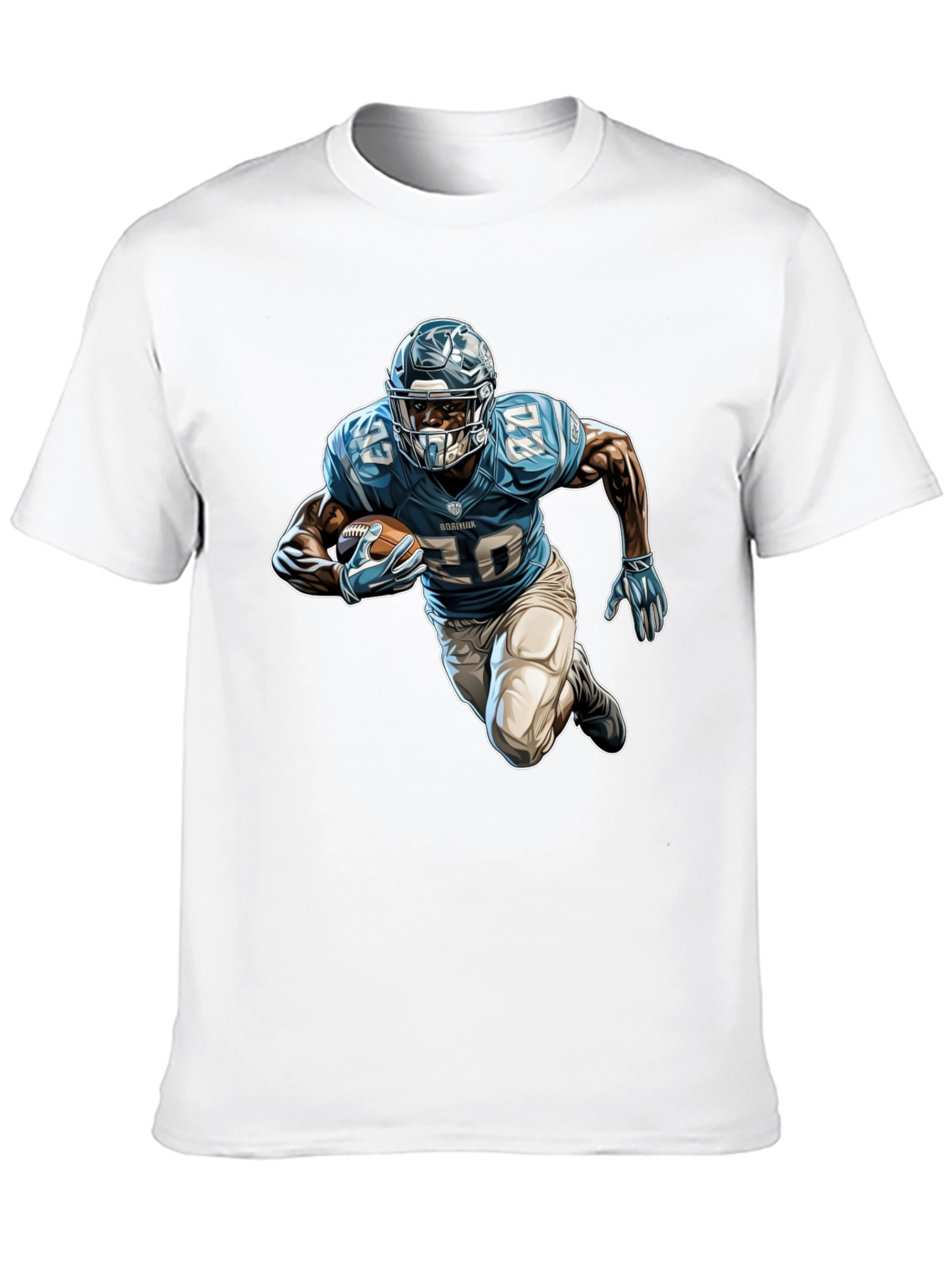 Black Football Player Graphic Tee - Black Cotton Blend view 10