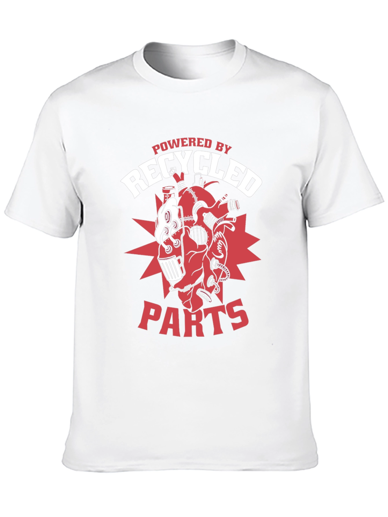 Black Recycled Parts T-Shirt - Unique Design view 10