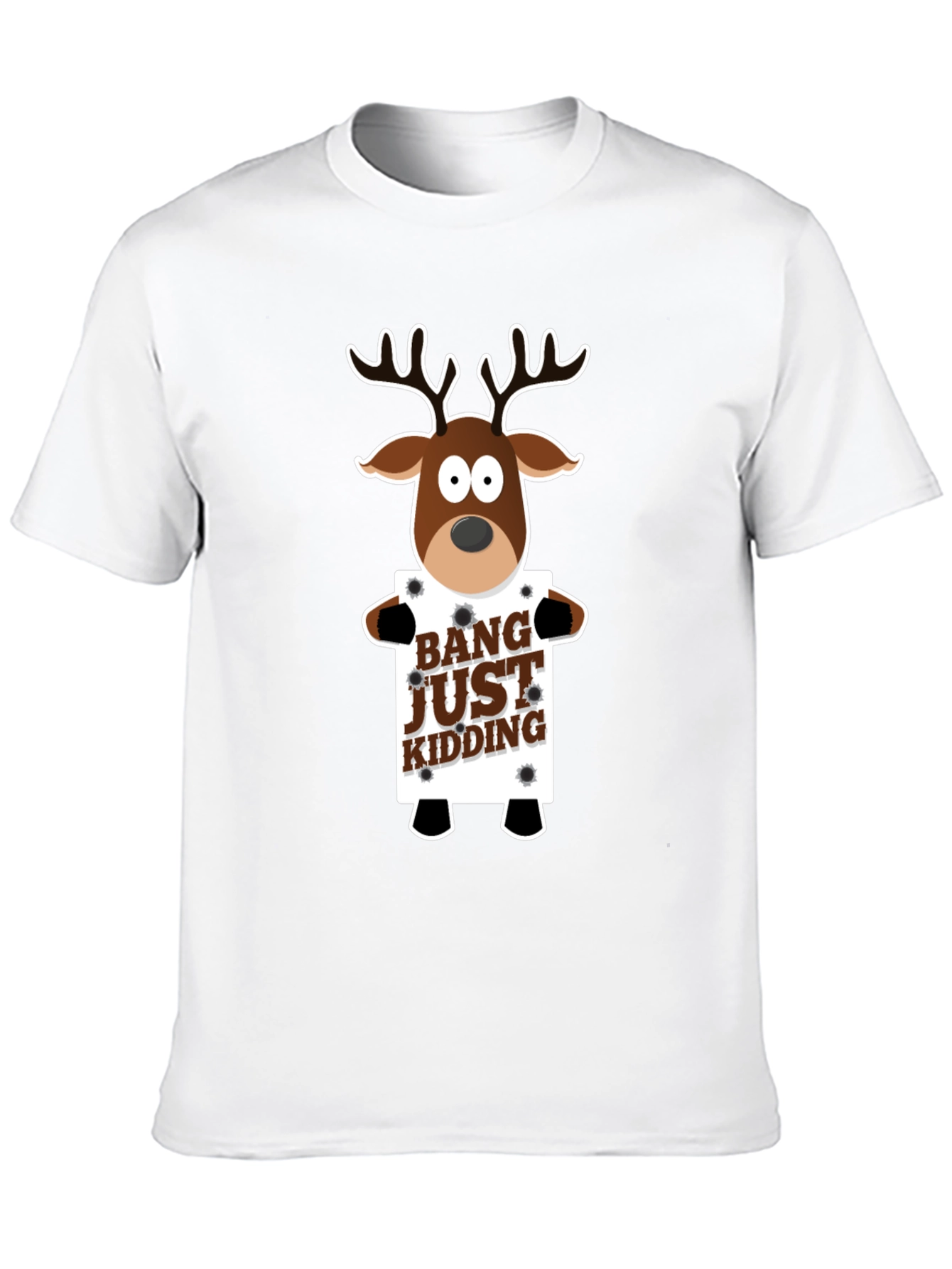 Black Bang Just Kidding Reindeer Graphic Tee view 10