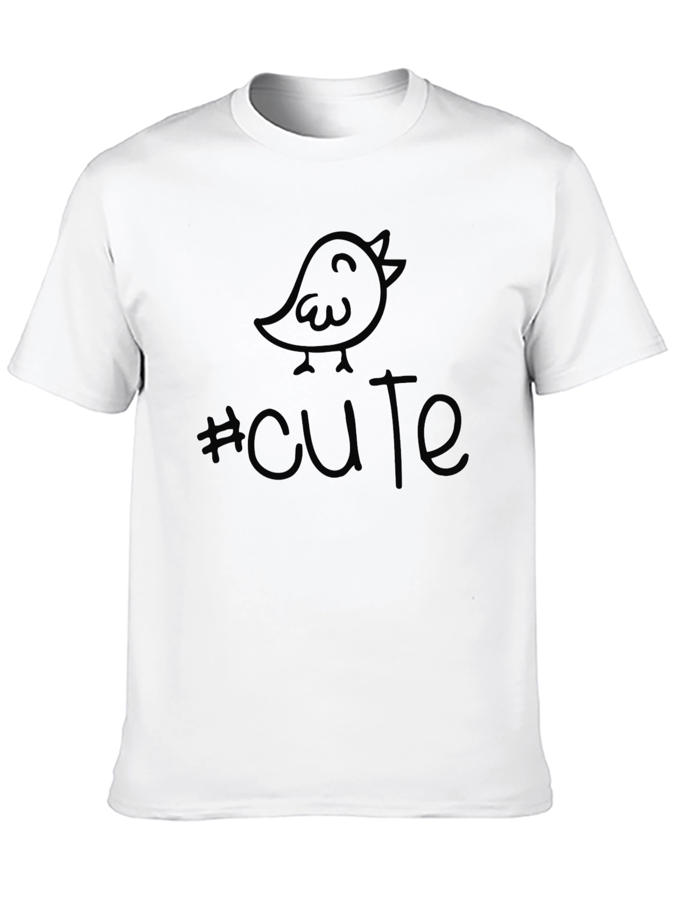 Black Cute Bird Hashtag Graphic Black T-Shirt view 10