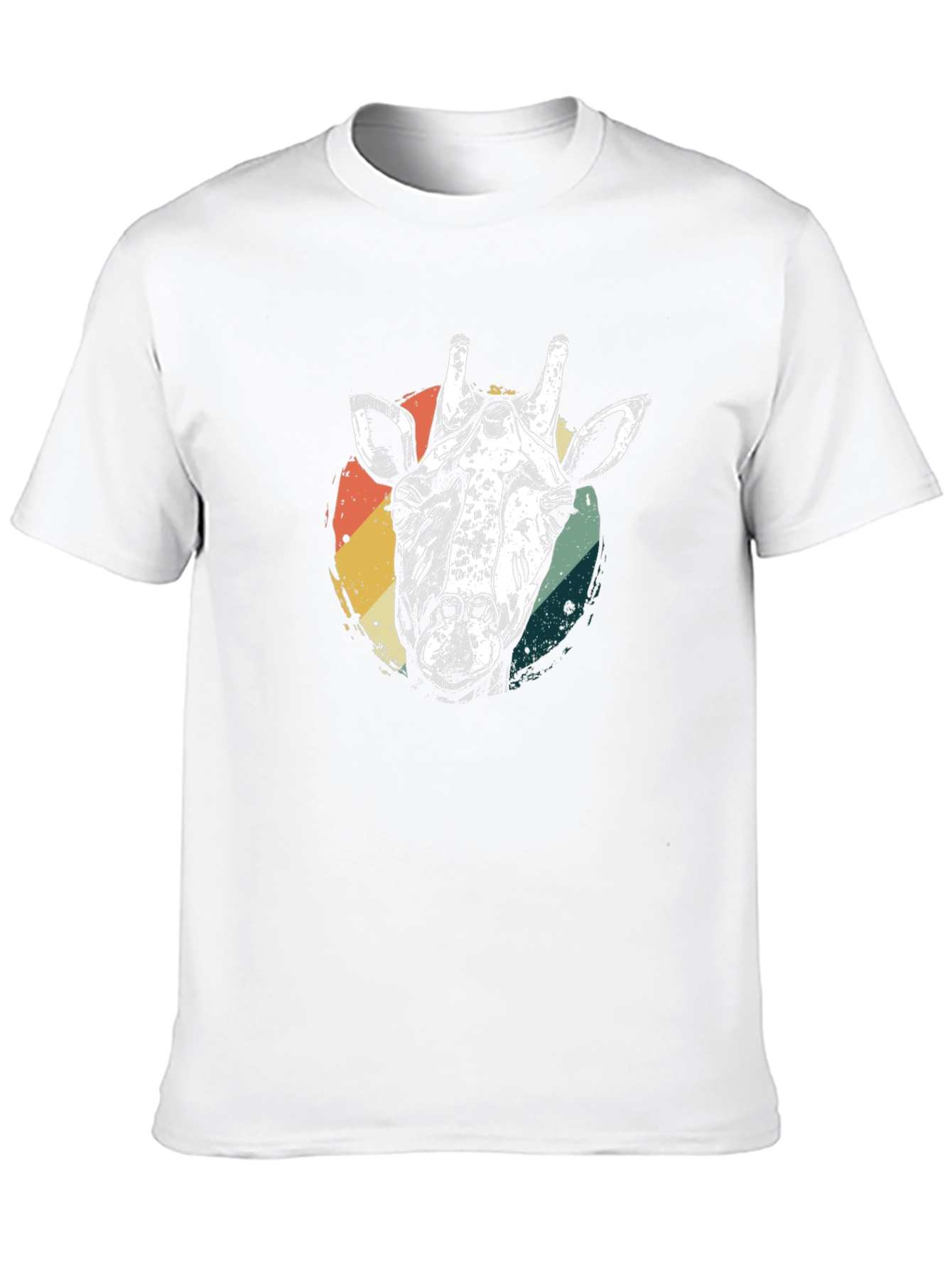 Black Retro Giraffe Graphic Tee - Black Cotton T-Shirt view 10