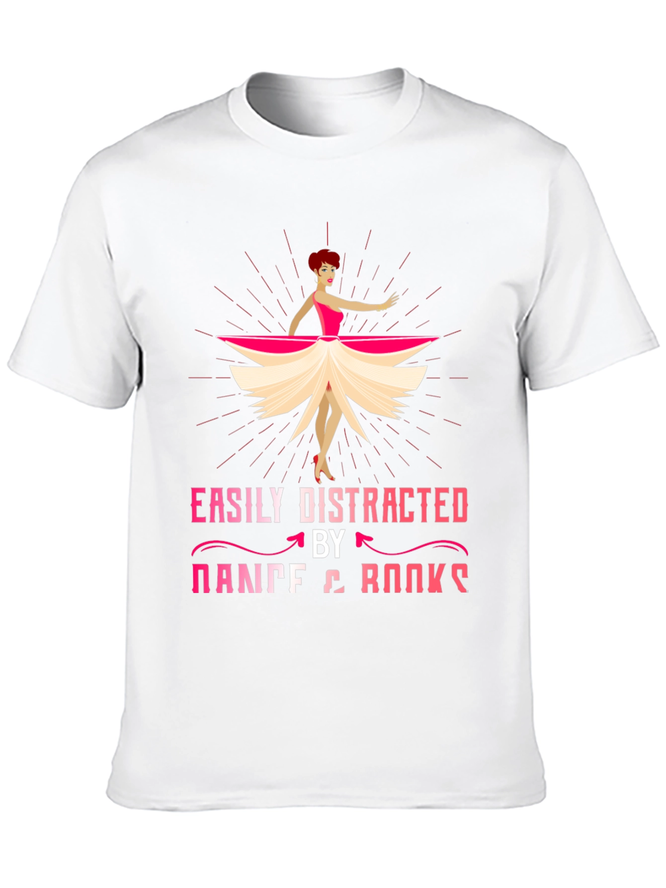 Black Easily Distracted by Dance & Books T-Shirt view 10
