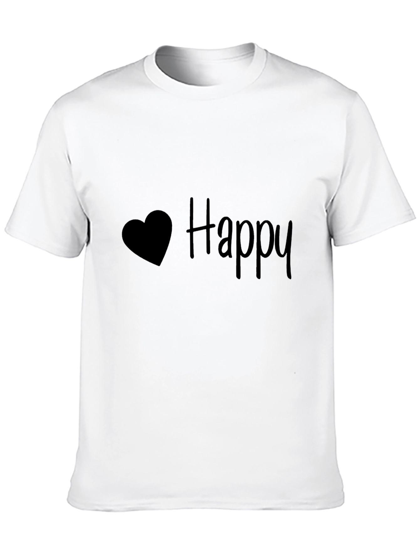 Black Happy Heart Black Graphic T-Shirt view 10
