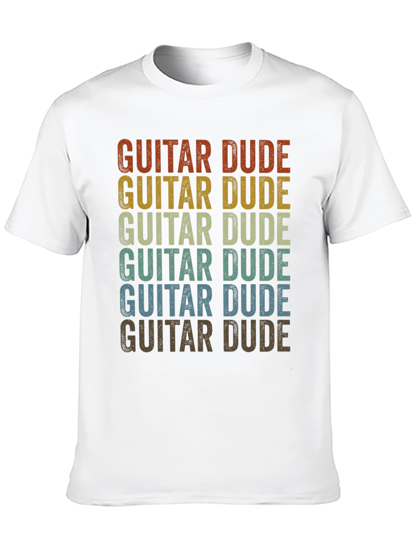 Black Guitar Dude Retro T-Shirt view 10