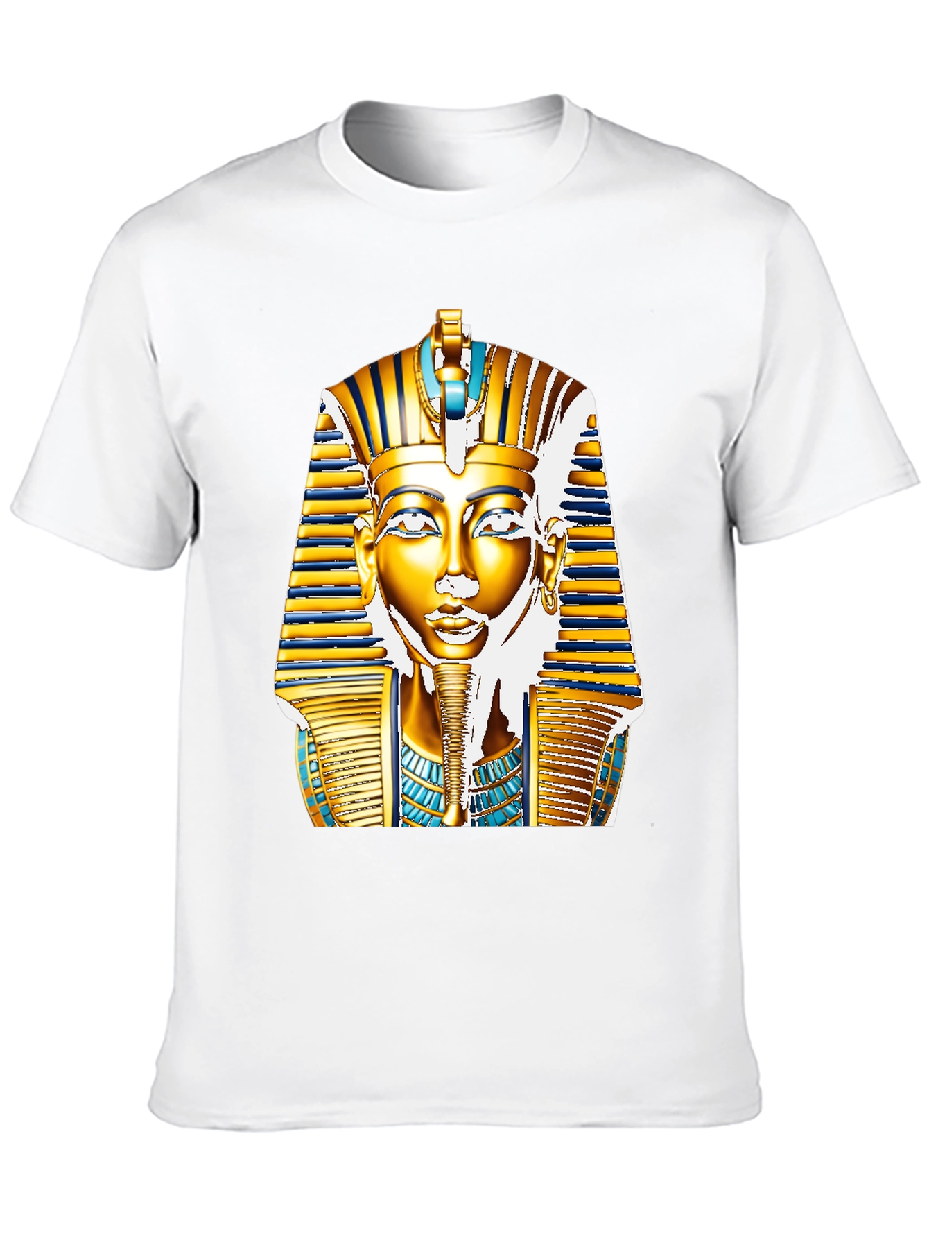 Black Egyptian Pharaoh T-Shirt - Gold King Tut Design view 10