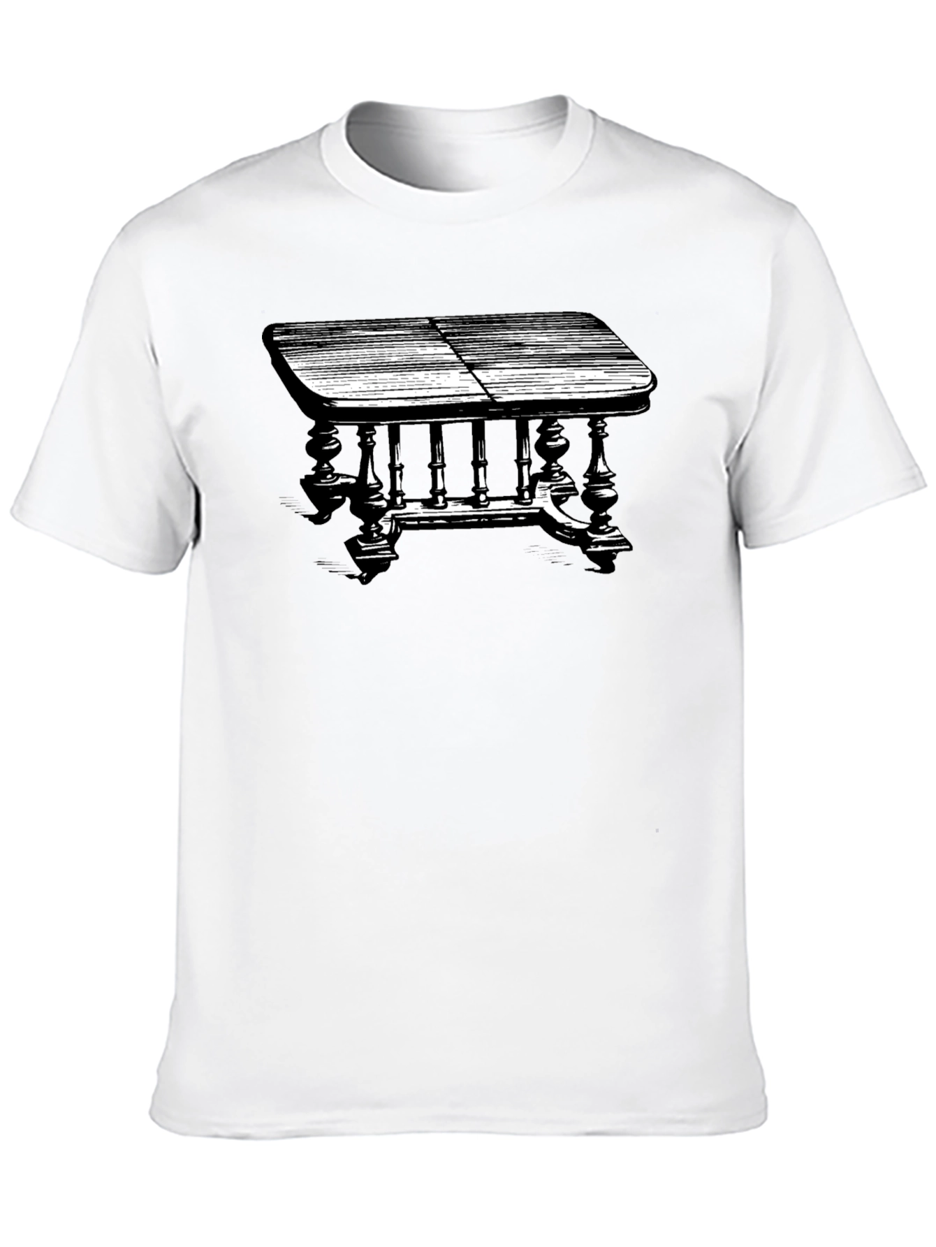 Black Vintage Table Graphic Tee - Black Cotton T-Shirt view 10