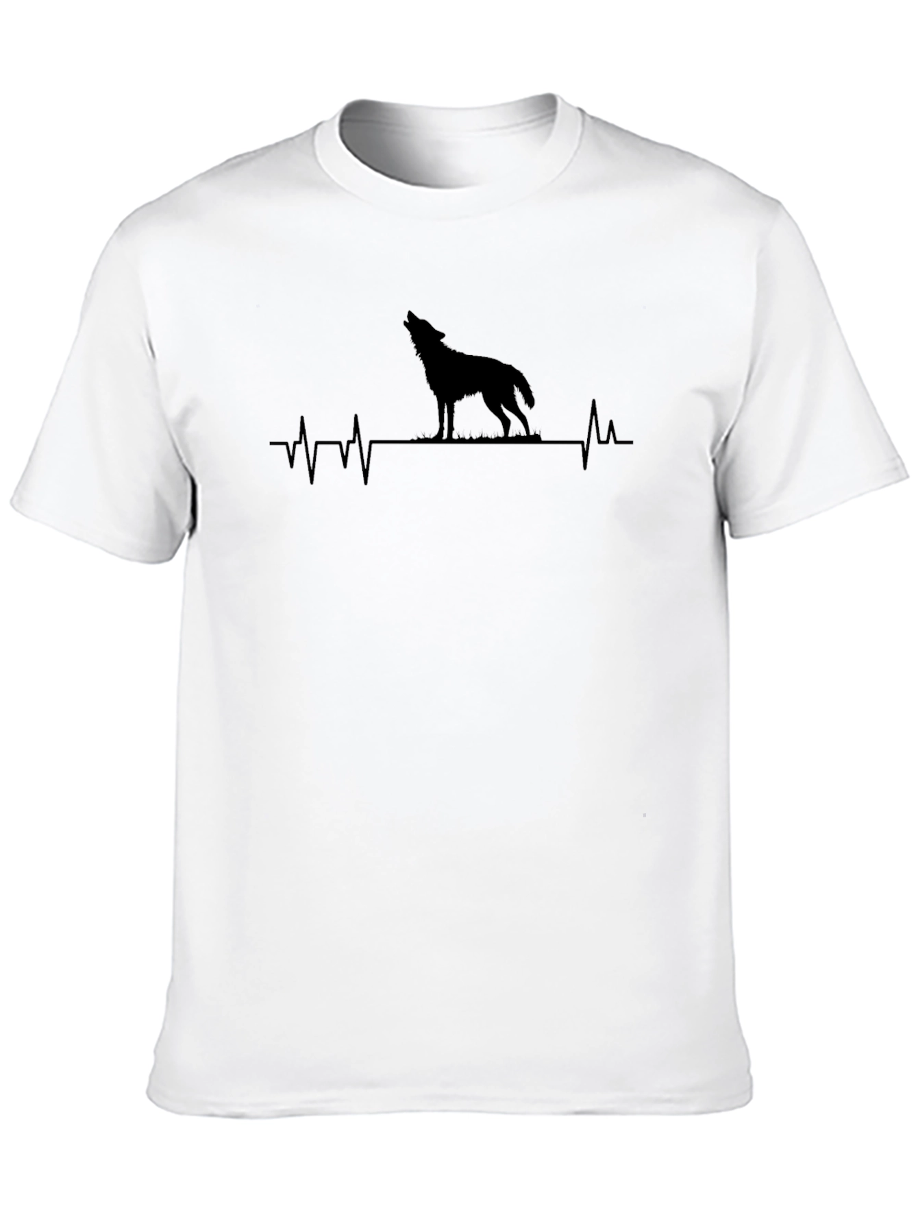 Black Wolf Heartbeat Graphic T-Shirt - Black view 10