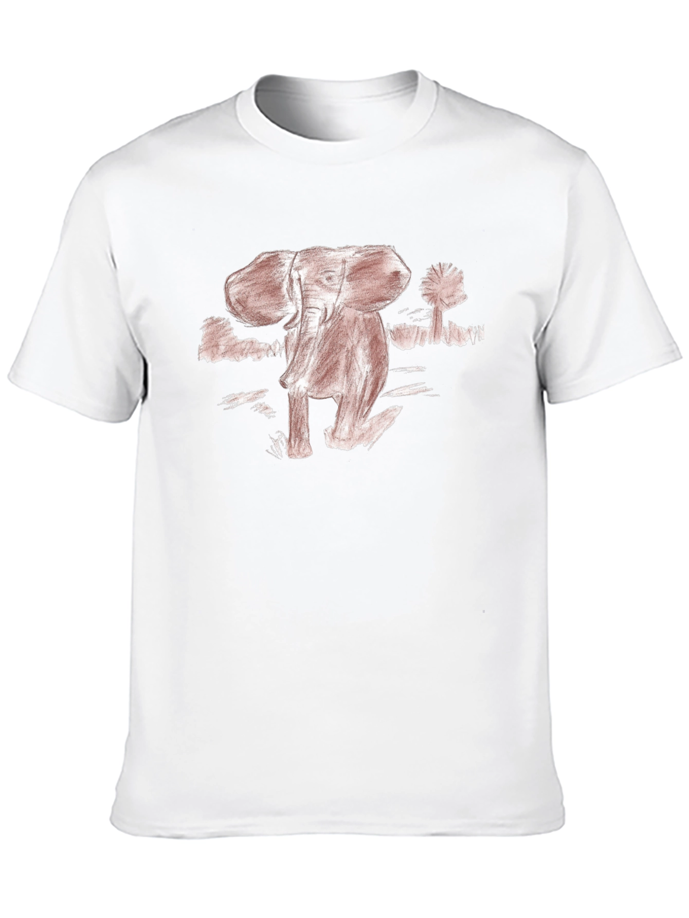 Black Elephant Sketch Graphic T-Shirt view 10
