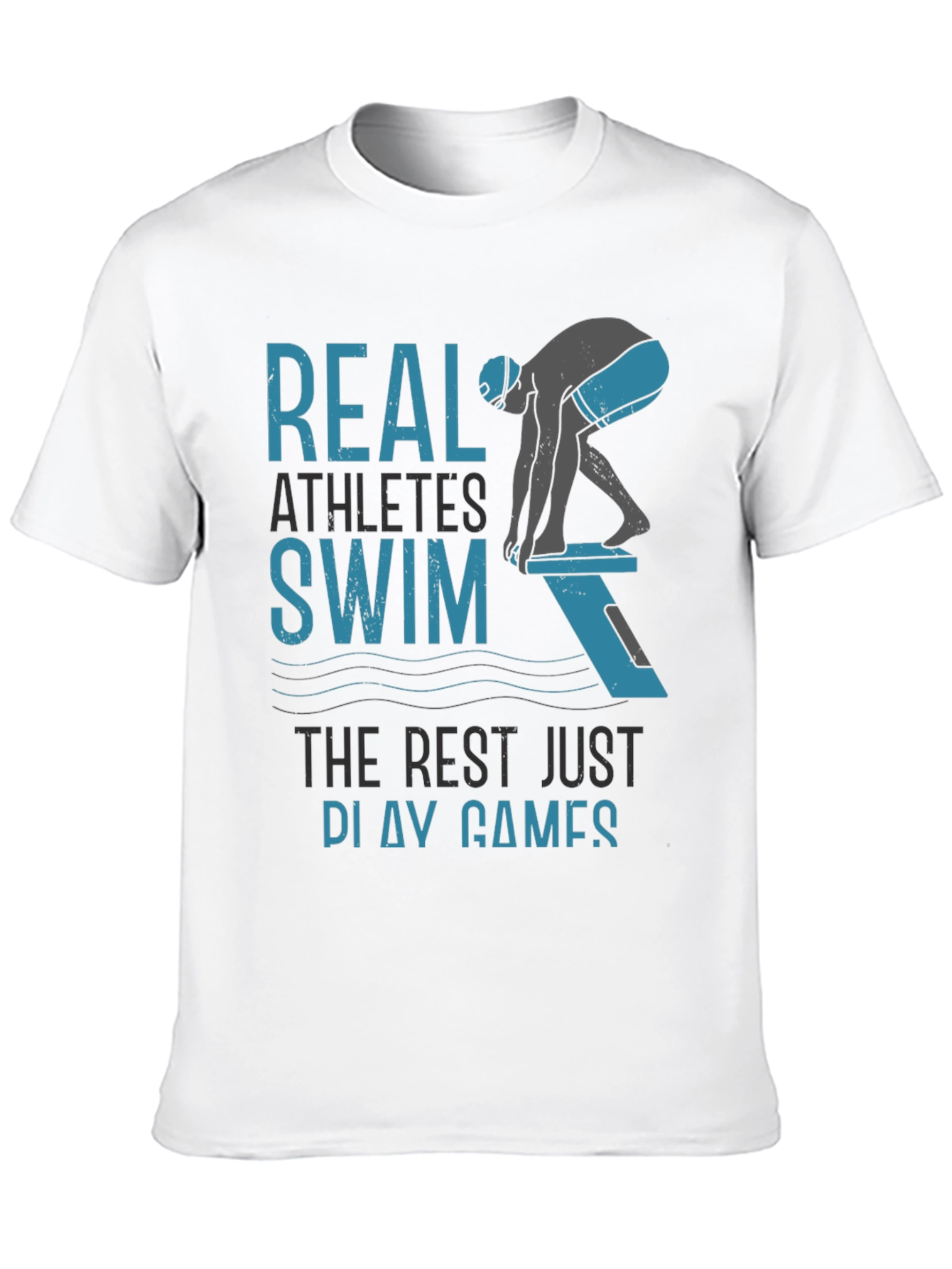 Black Real Athletes Swim T-Shirt - Black Cotton Tee view 10