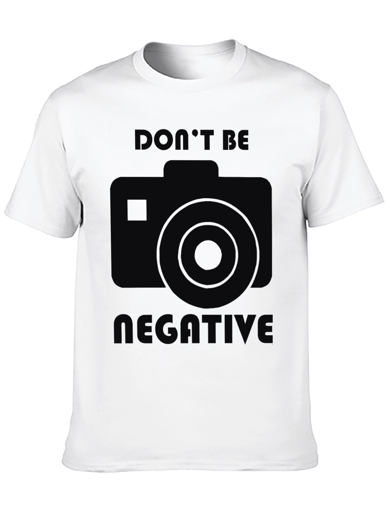 Black Don't Be Negative Camera Graphic T-Shirt view 10