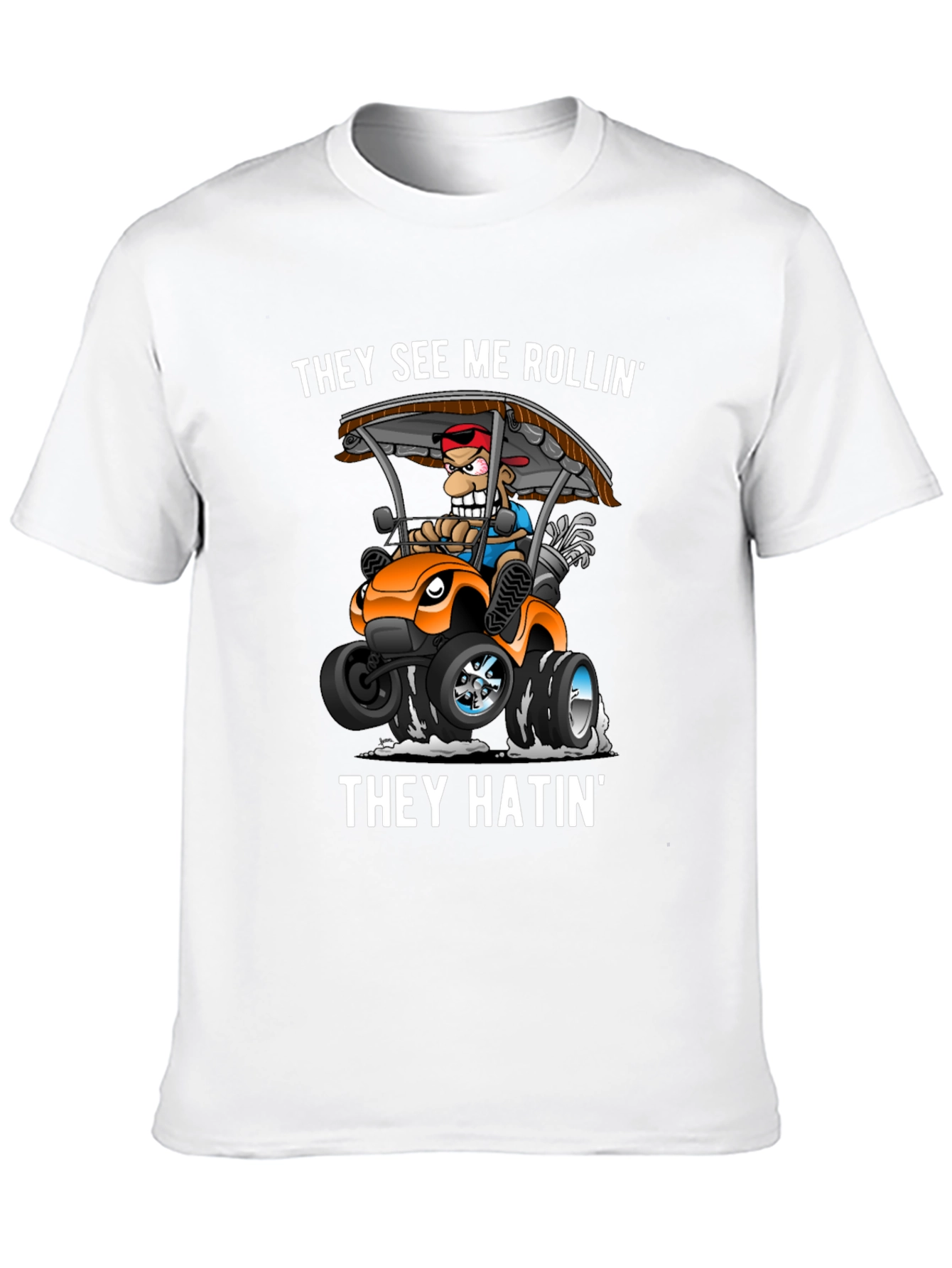 Black Funny "They See Me Rollin'" Graphic Tee view 10