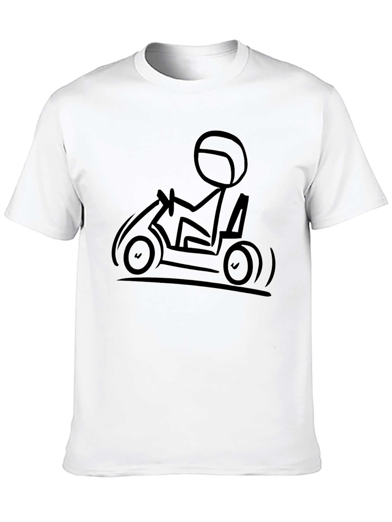 Black Stick Figure Go-Kart Black T-Shirt view 10