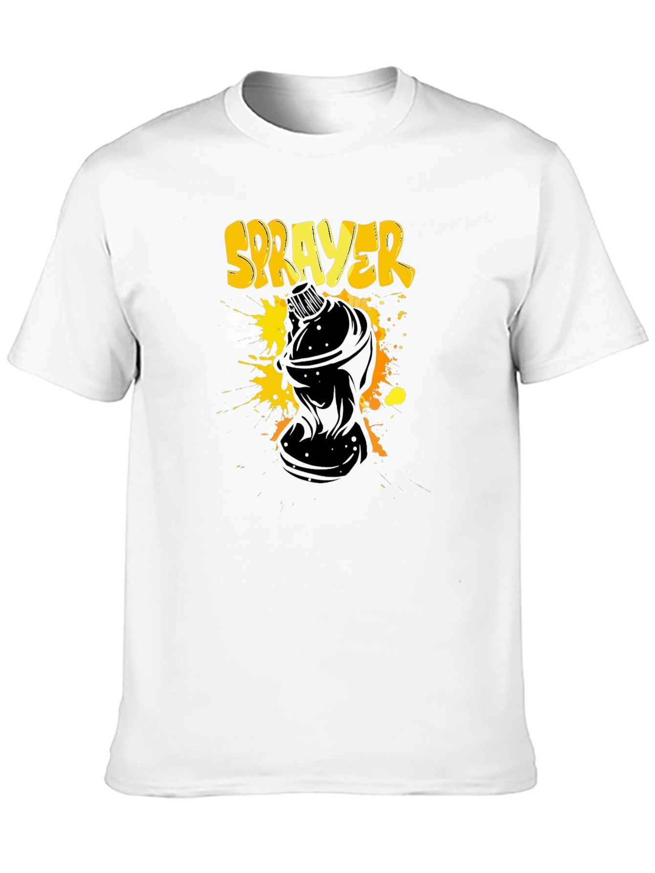 Black Sprayer Graphic T-Shirt - Black Crew Neck Tee view 10