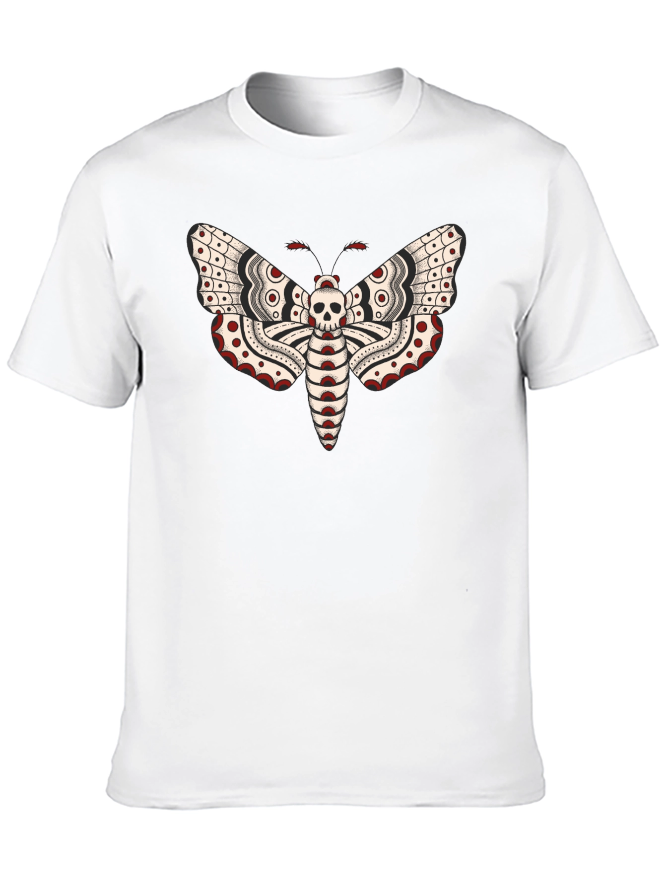 Black Moth Skull Graphic Tee - Black T-Shirt view 10