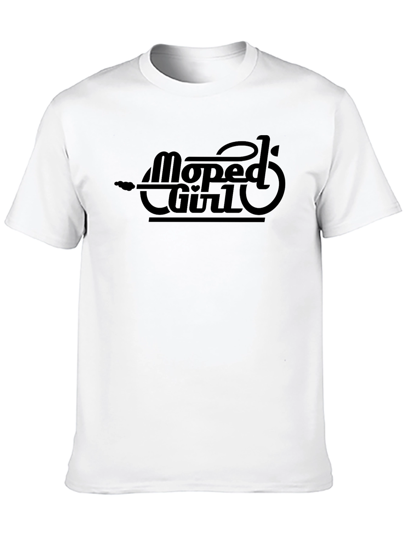 Black Moped Girl Graphic Tee - Sleek Black Cotton T-Shirt view 10