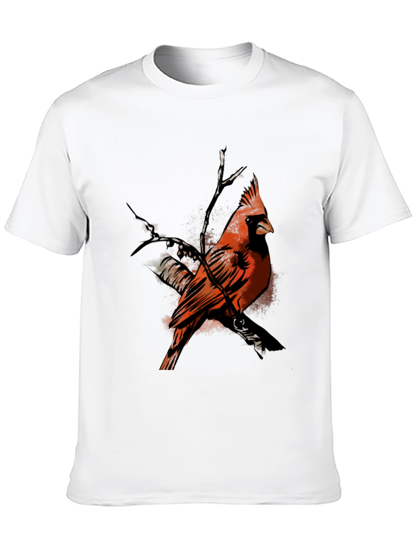 Black Cardinal Bird Graphic Black T-Shirt view 10