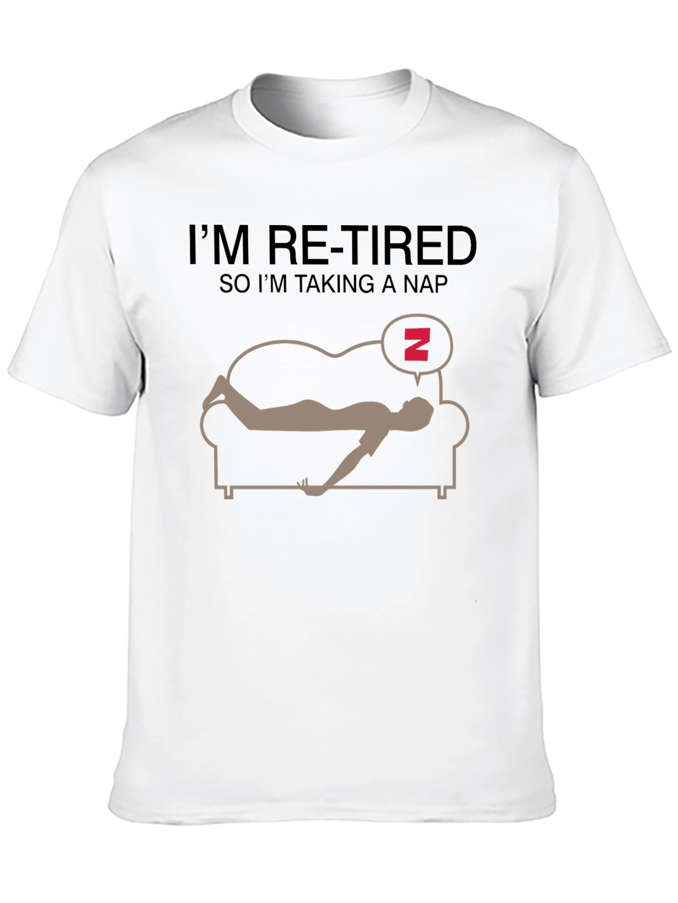 Black Funny Re-Tired Nap T-Shirt view 10