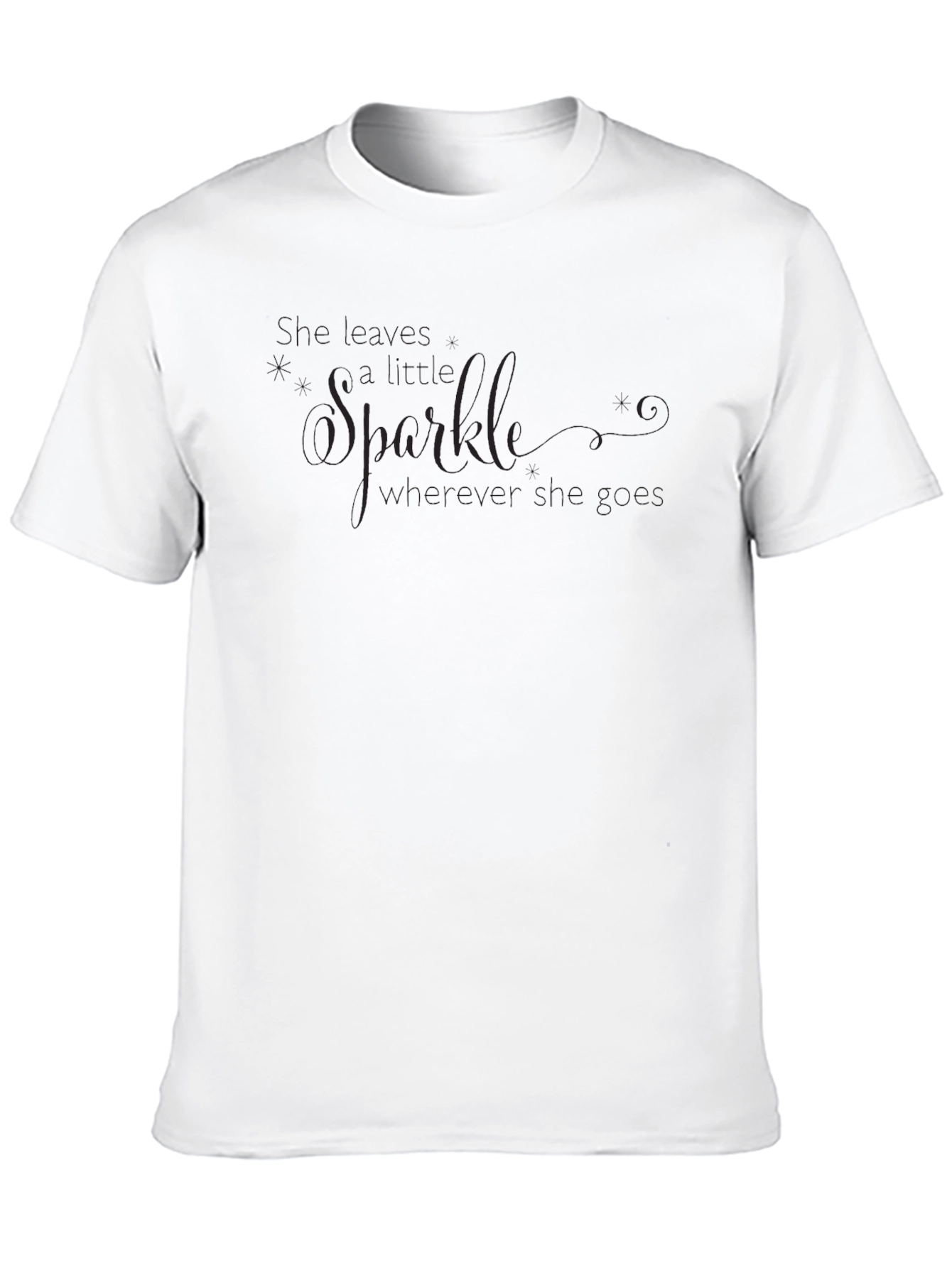 Black Sparkle Graphic Tee - Soft Cotton Casual T-Shirt view 10