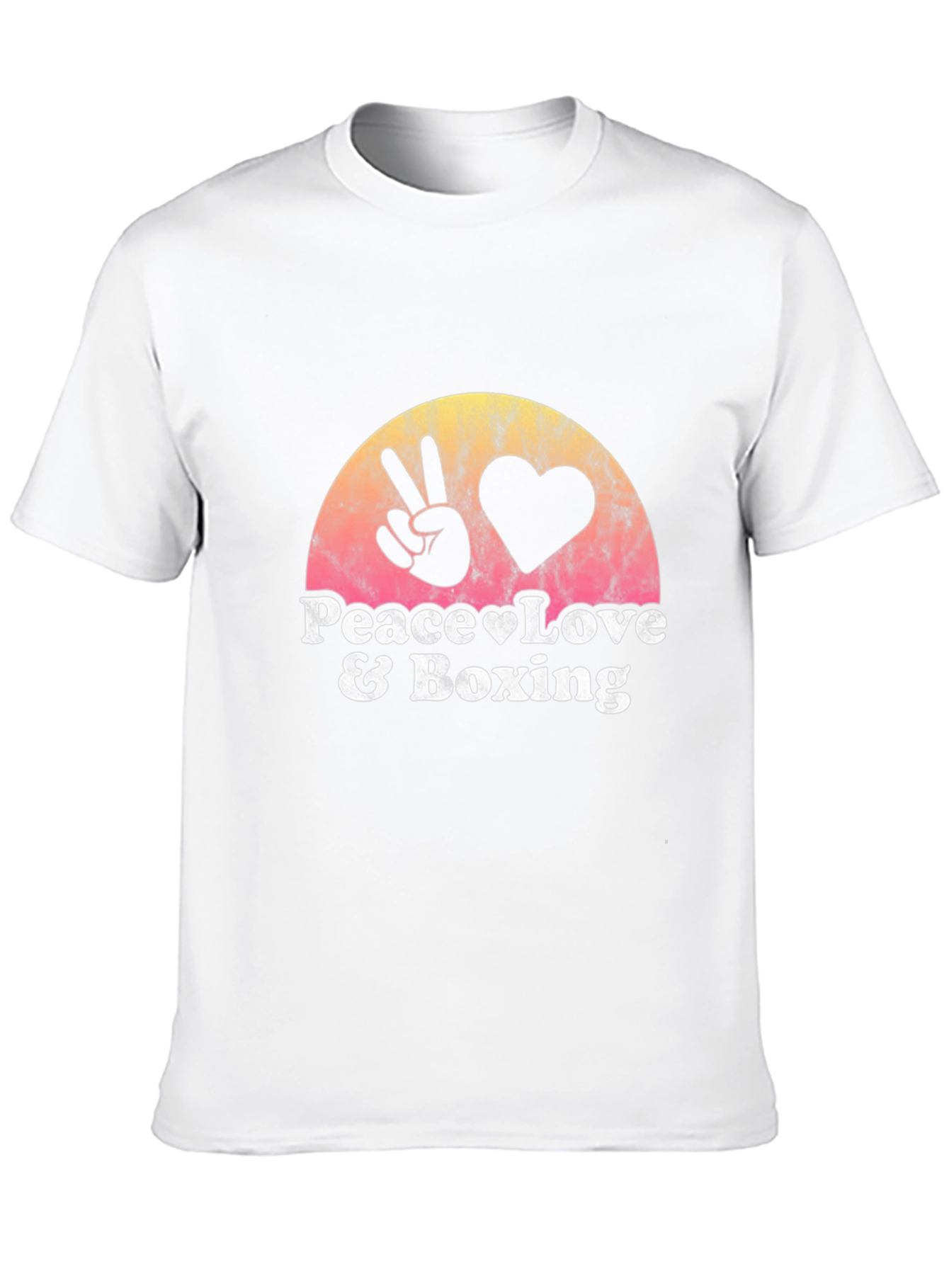 Black Peace Love and Boxing Black T-Shirt view 10
