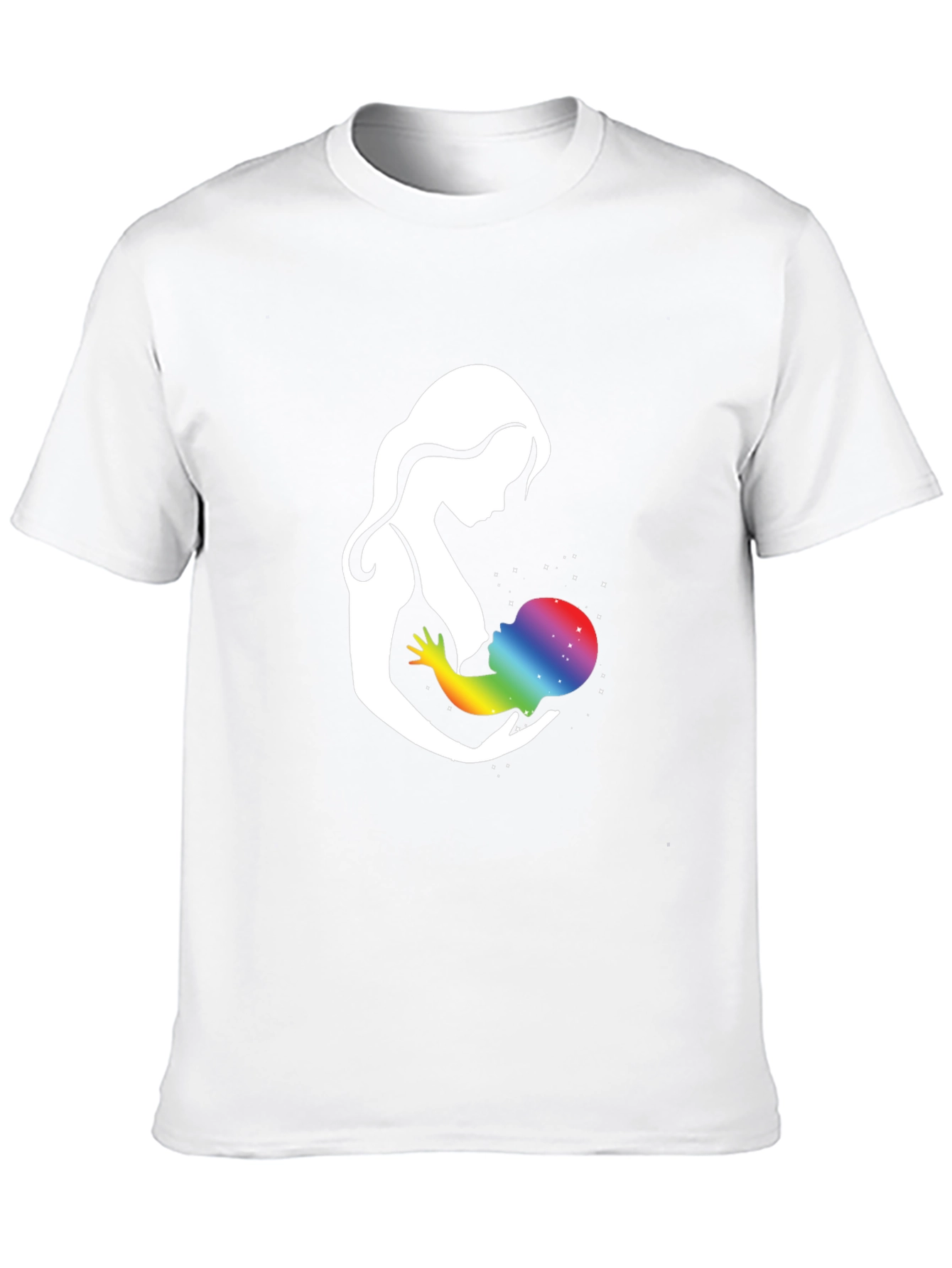 Black Mother & Child Rainbow Galaxy Graphic T-Shirt view 10