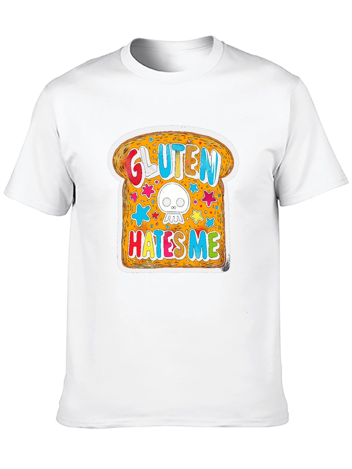 Black Gluten Hates Me T-Shirt Funny Graphic Novelty Tee view 10