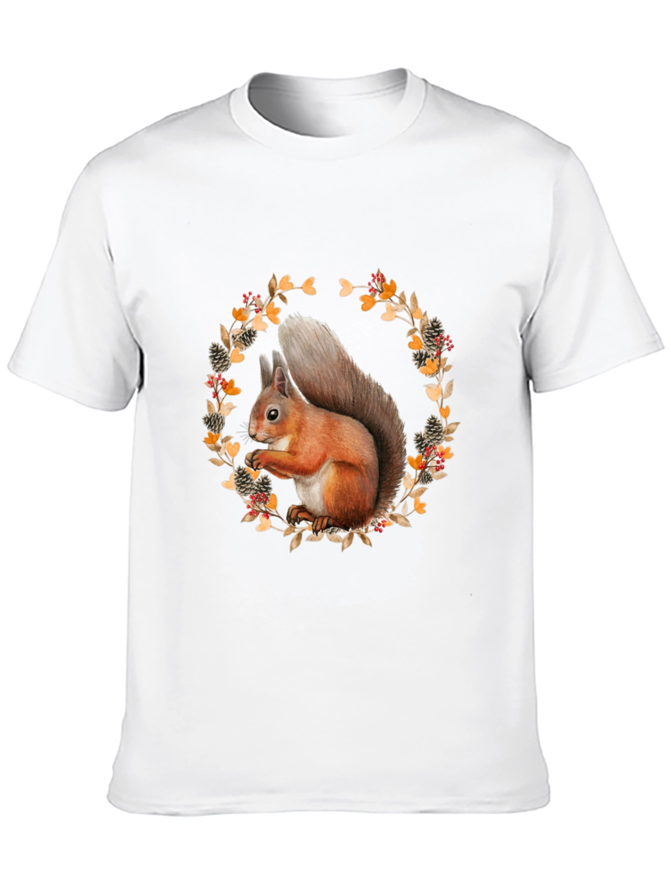 Black Squirrel Wreath Graphic T-Shirt - Unisex Style view 10