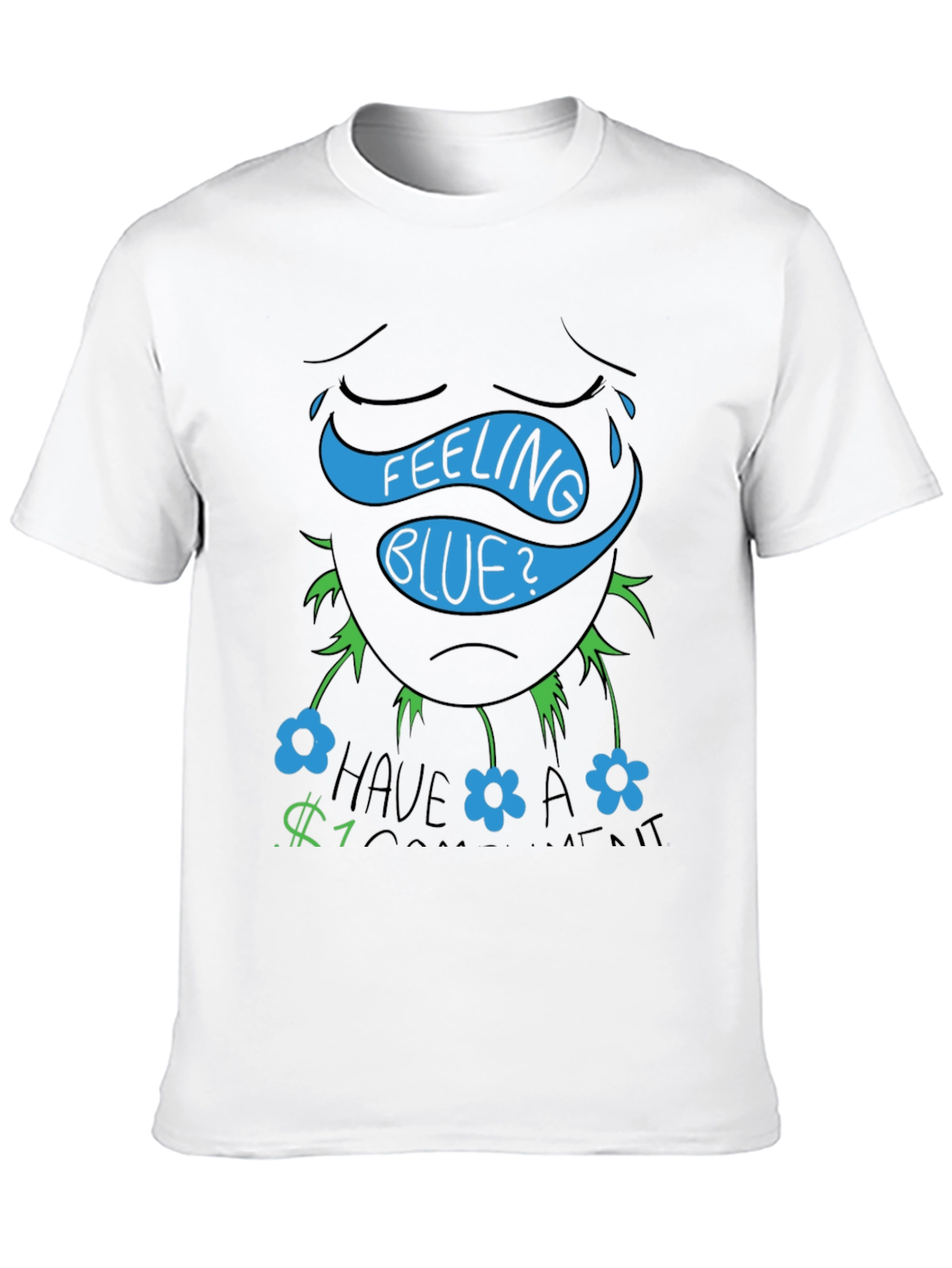 Black Feeling Blue? Funny Graphic T-Shirt view 10