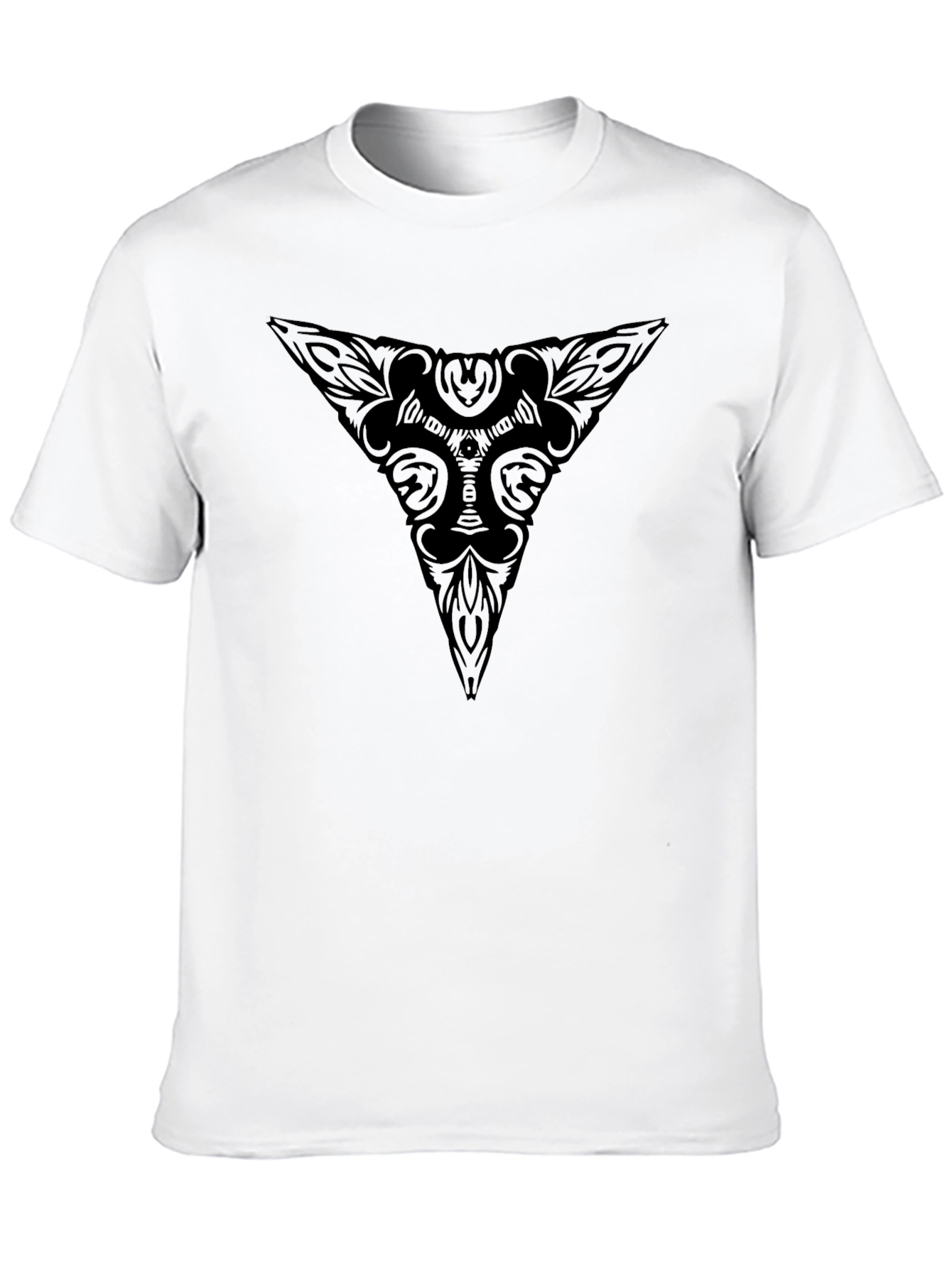 Black Modern Tribal Design Black T-Shirt view 10