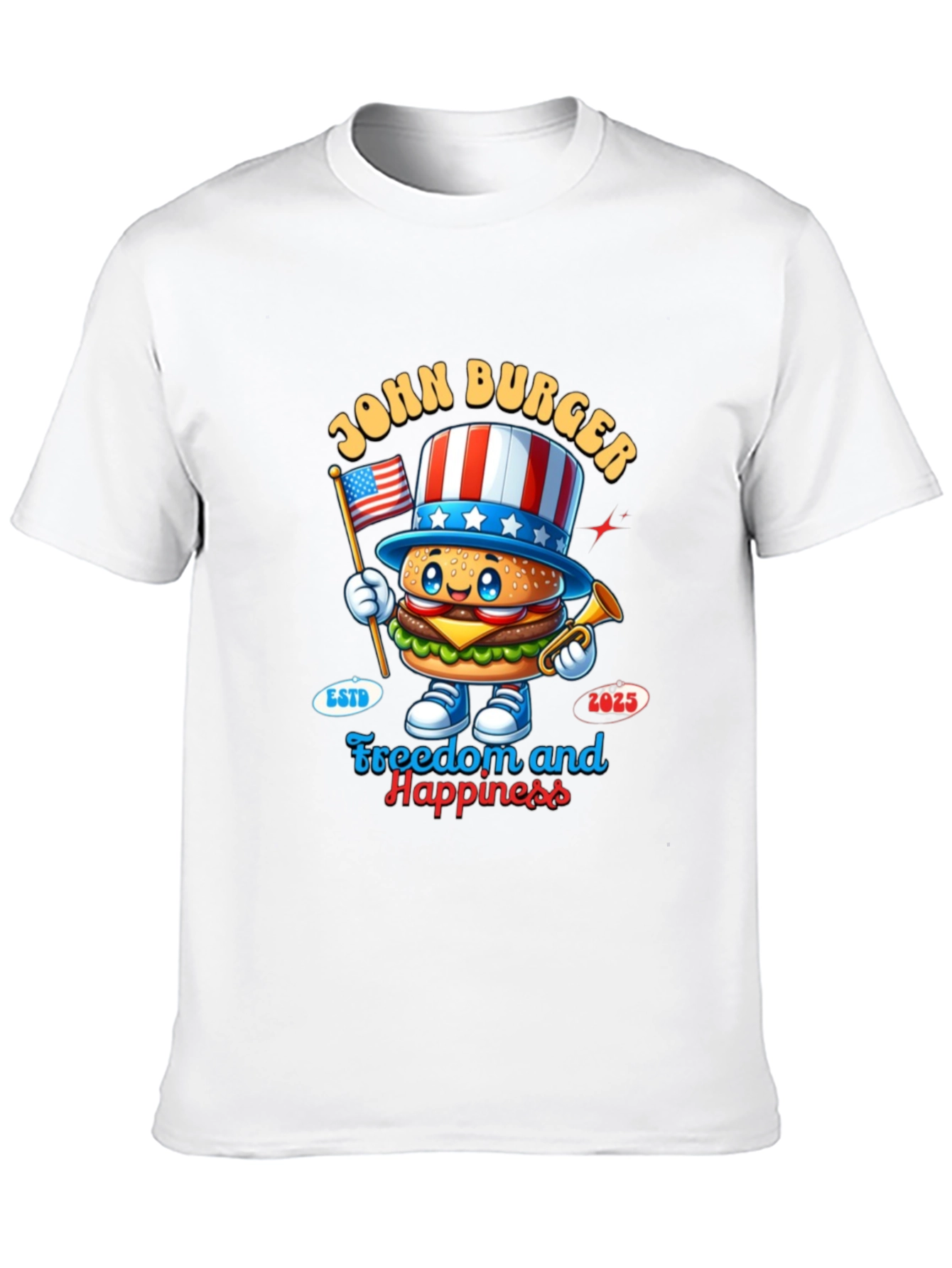 Black John Burger Graphic Tee - Freedom & Happiness view 10