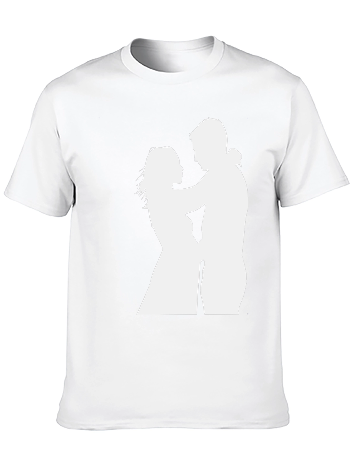 Black Silhouette Couple Black Tee view 10