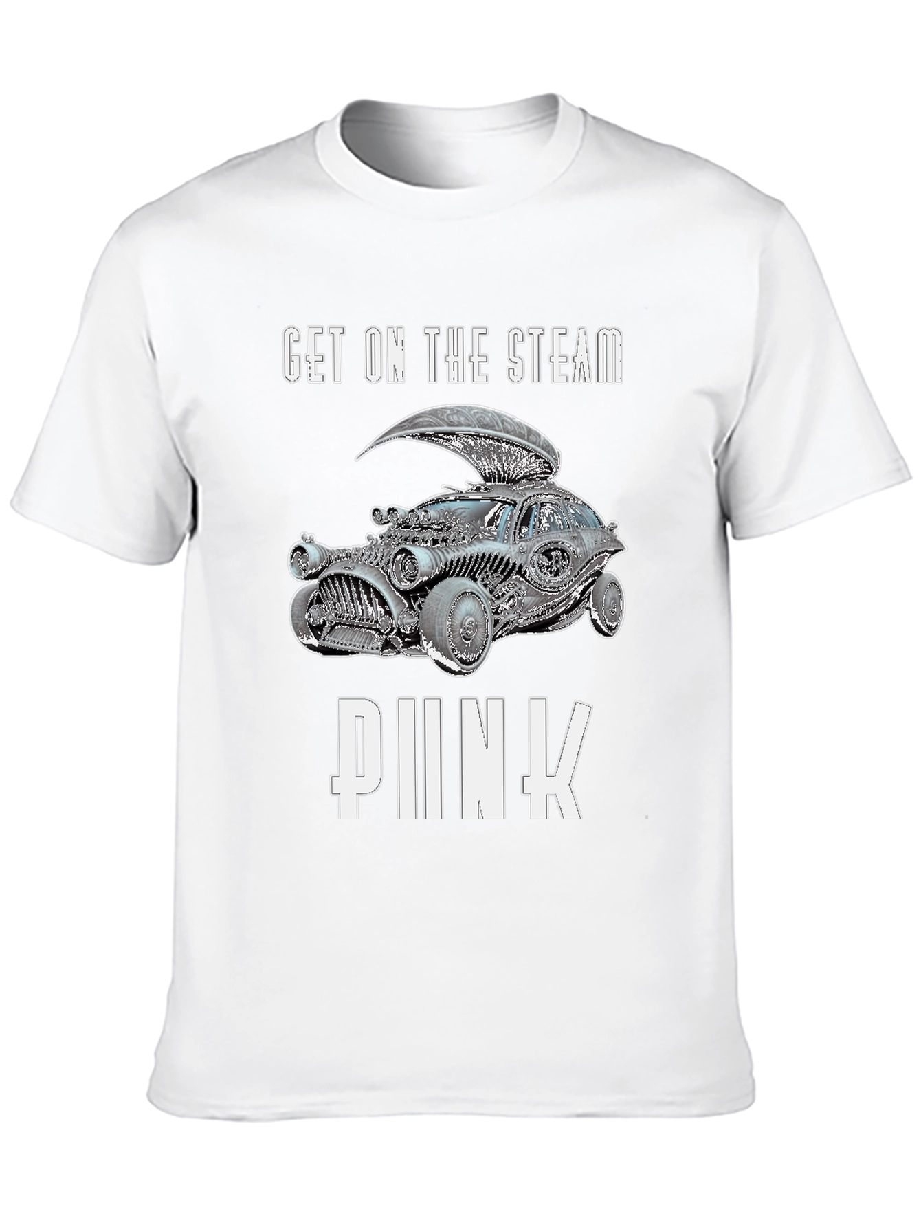 Black Steampunk Car Graphic T-Shirt view 10