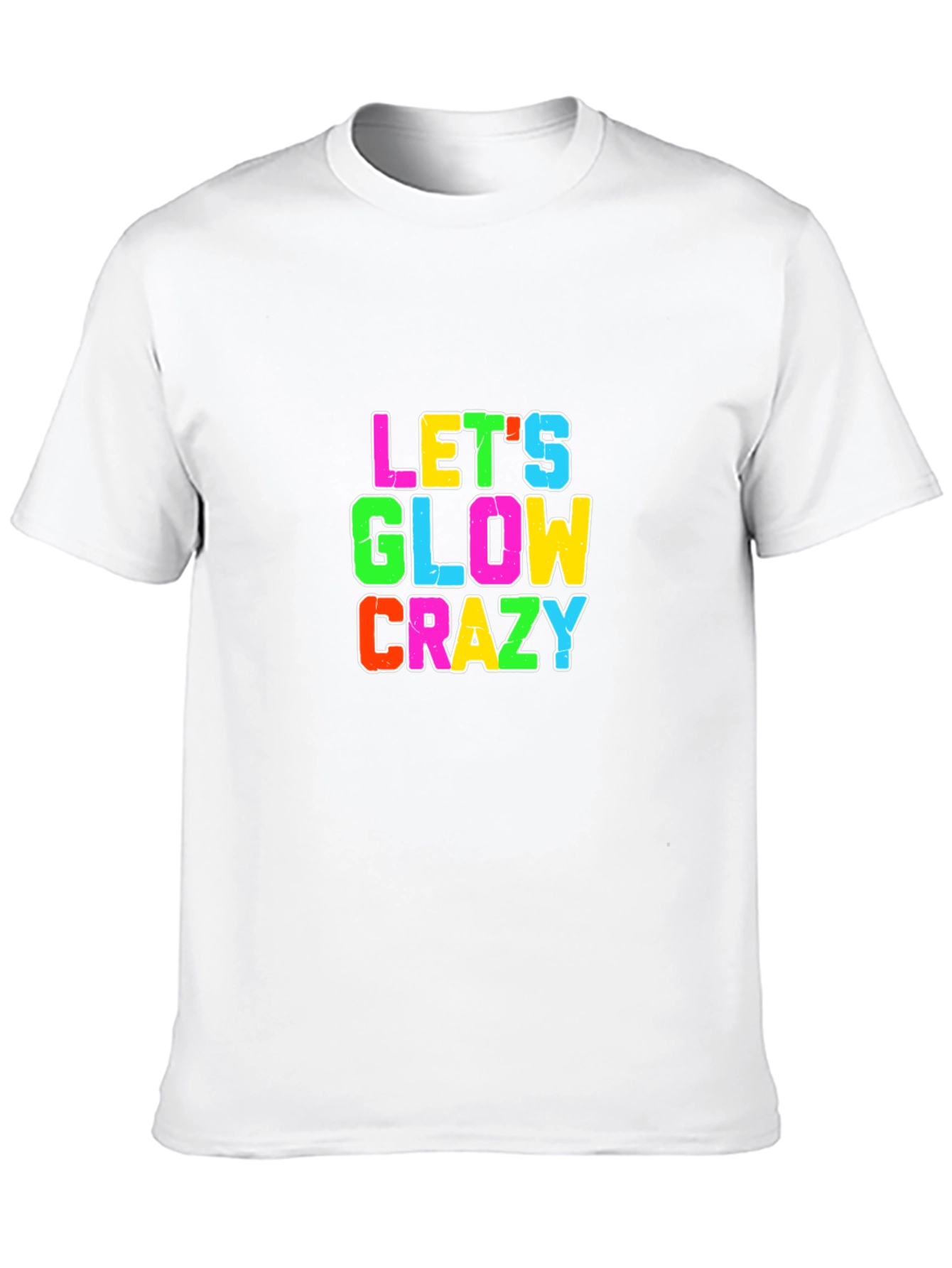 Black Let's Glow Crazy Black Graphic T-Shirt view 10