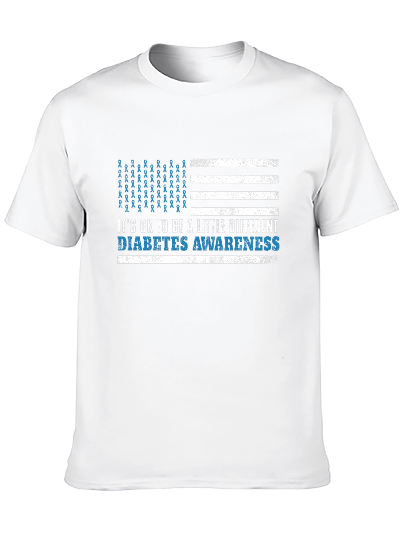 Black Diabetes Awareness American Flag Graphic T-Shirt view 10