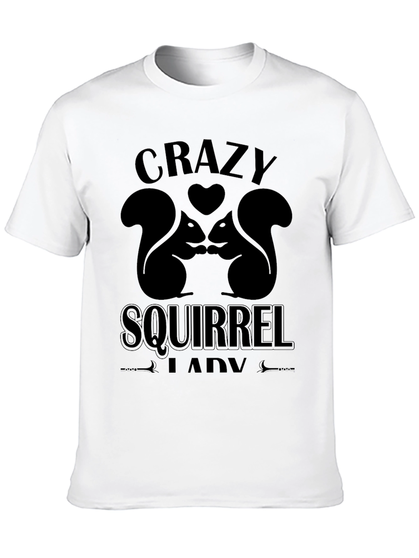 Black Crazy Squirrel Lady Graphic Tee view 10