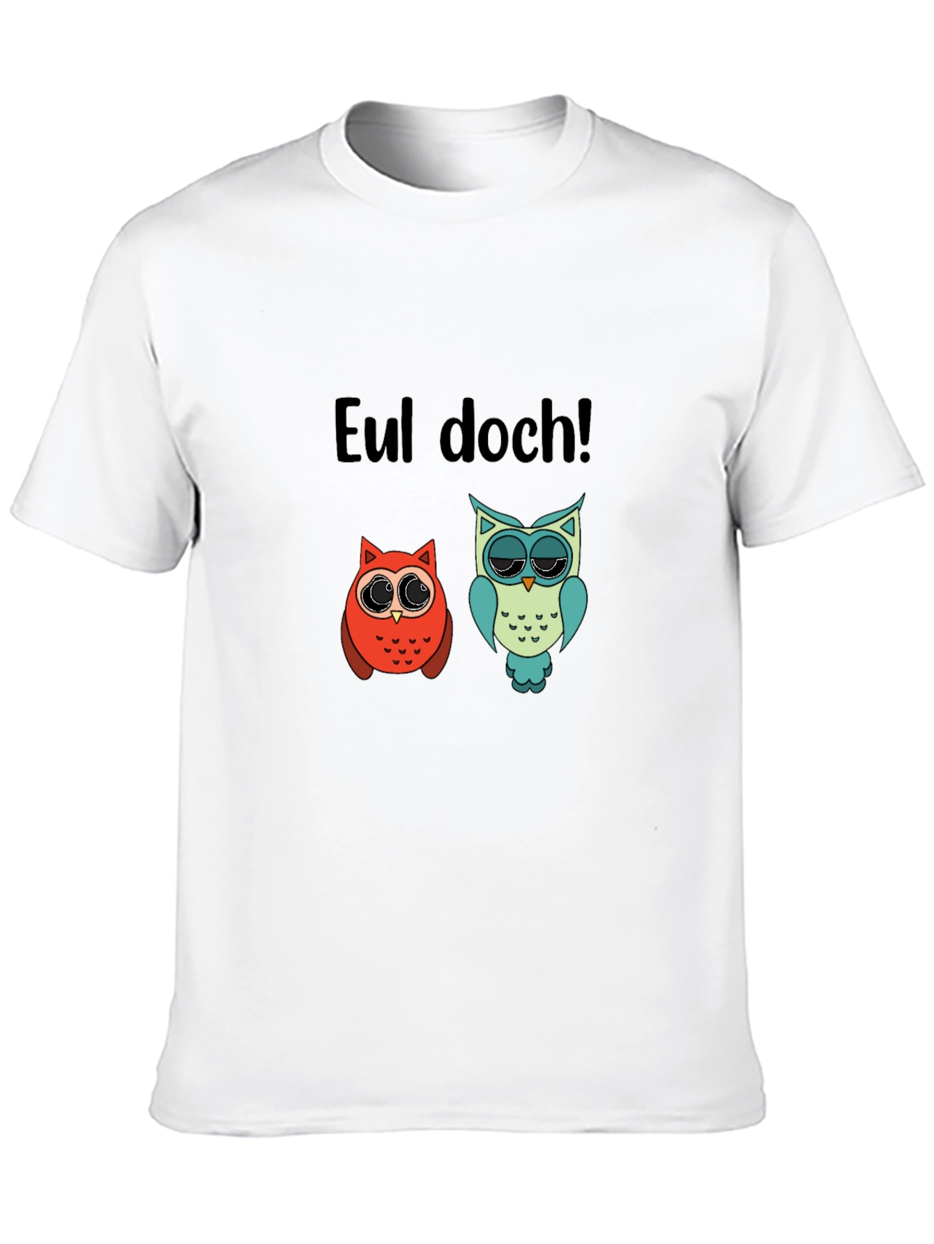 Black Eul doch! Funny Owl Graphic T-Shirt view 10