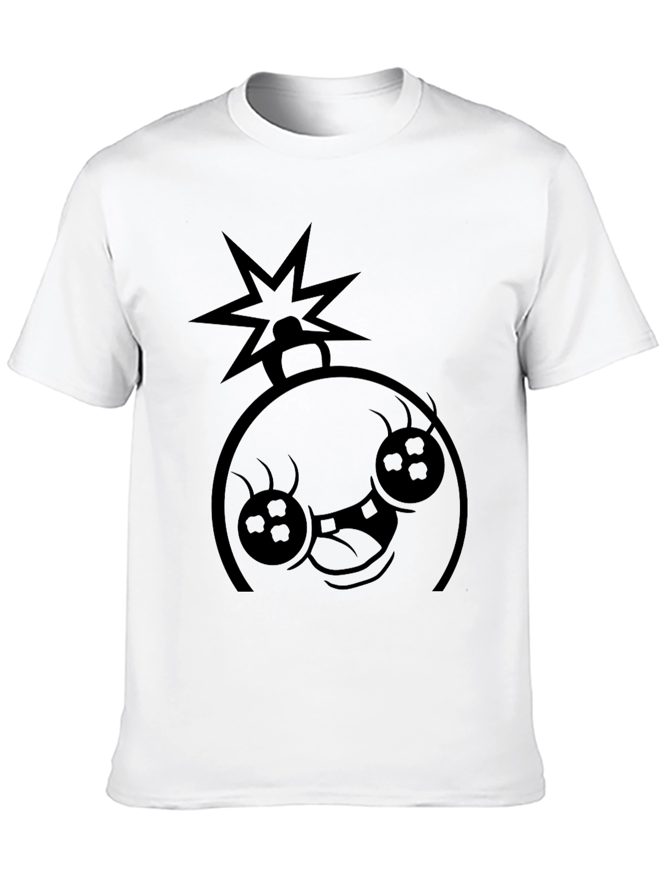 Black Bomb Face Graphic Tee - Black Cotton Casual T-Shirt view 10